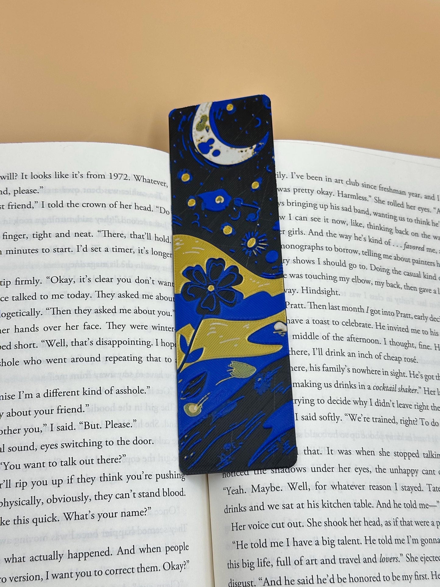 3D Printed Cat Bookmark Set: Starry Night Design, Book Lover Gift