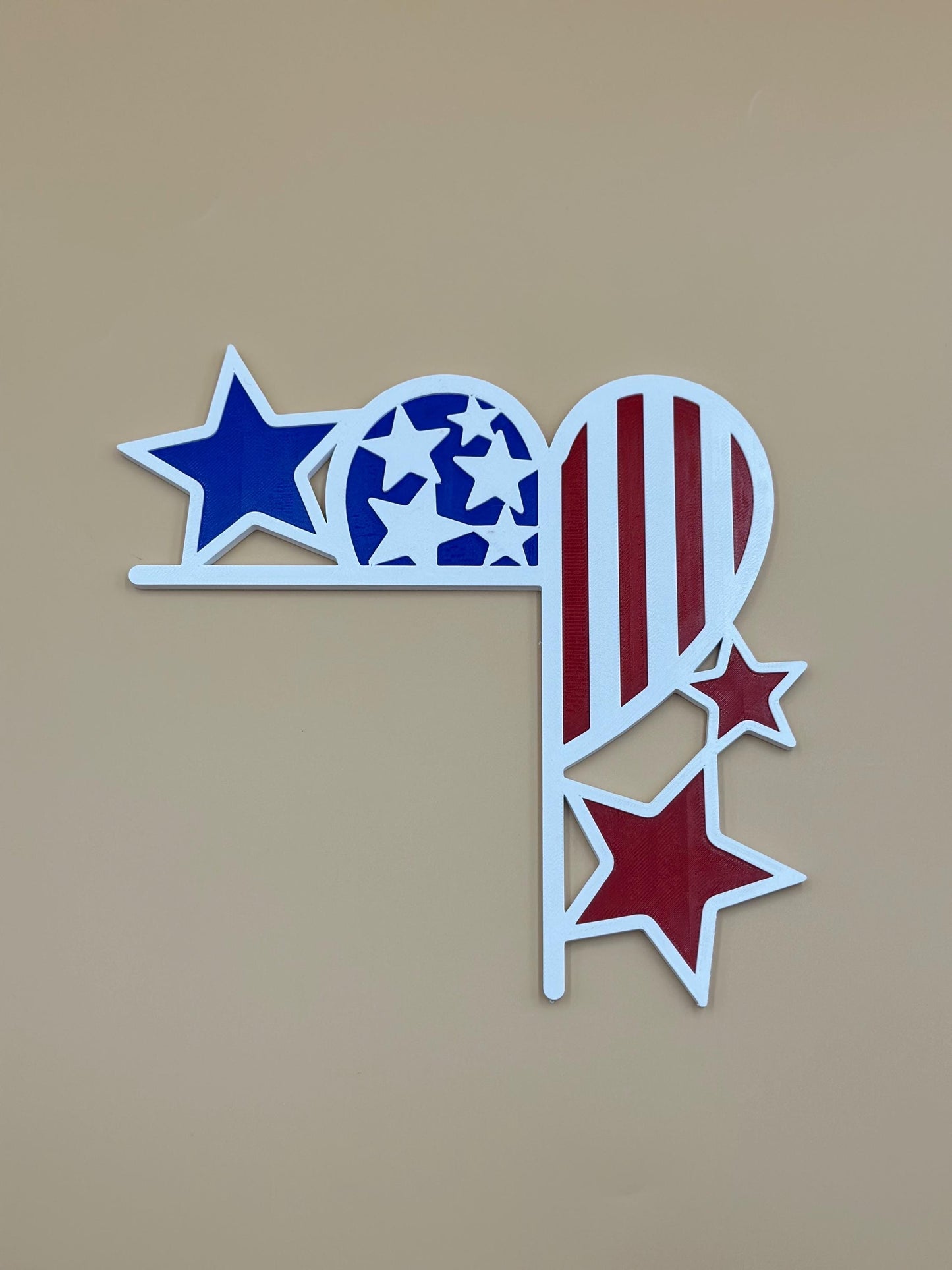 4th of July Door Corner Decorations: Patriotic Red, White & Blue