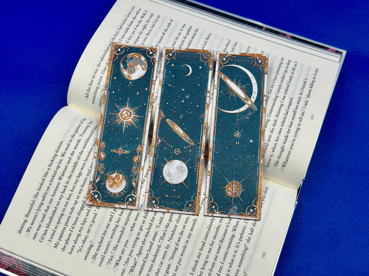 3D Printed Galaxy Bookmarks: Sun, Moon & Planets - Set of 3