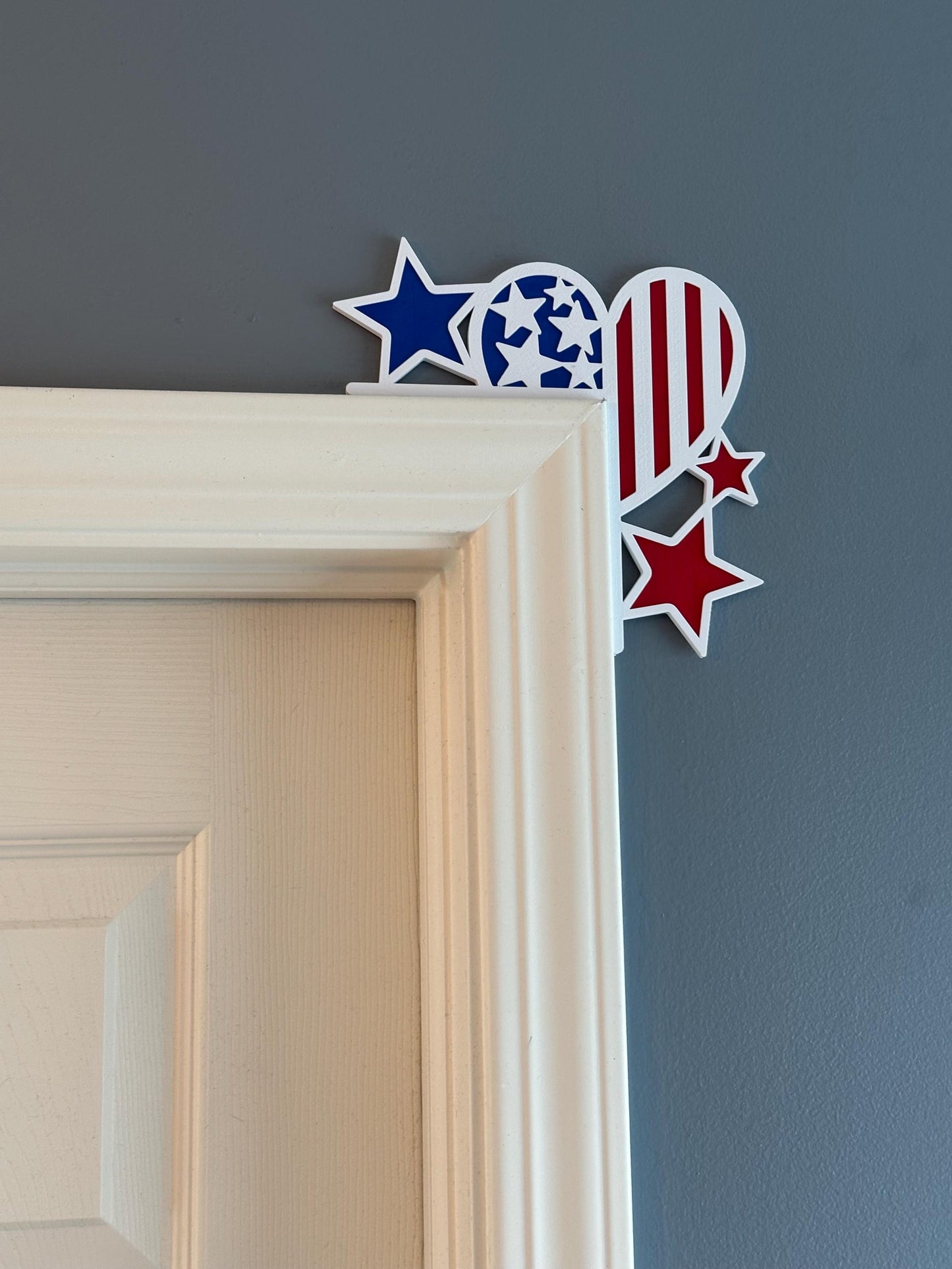 4th of July Door Corner Decorations: Patriotic Red, White & Blue
