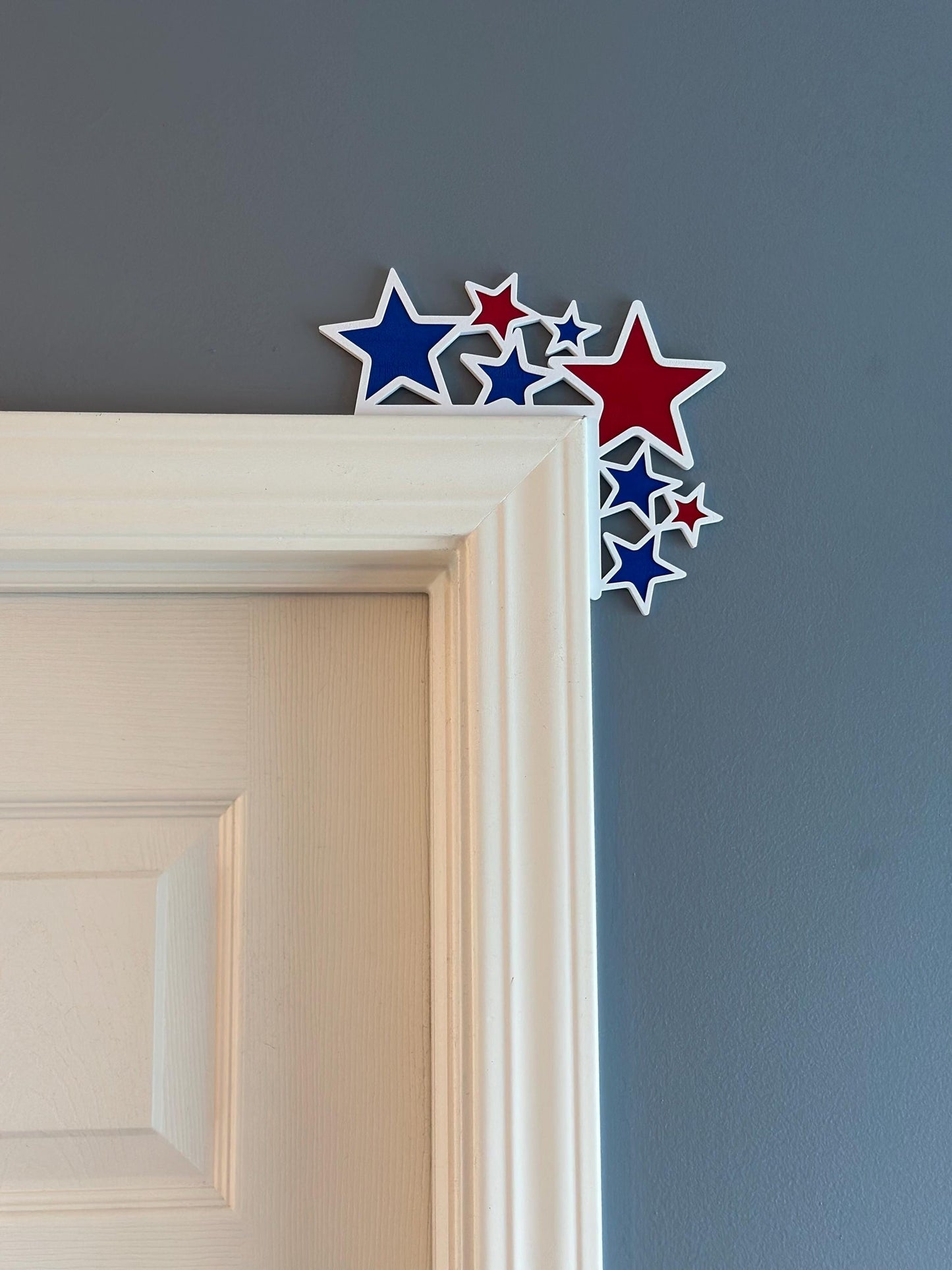 4th of July Door Corner Decorations: Patriotic Red, White & Blue