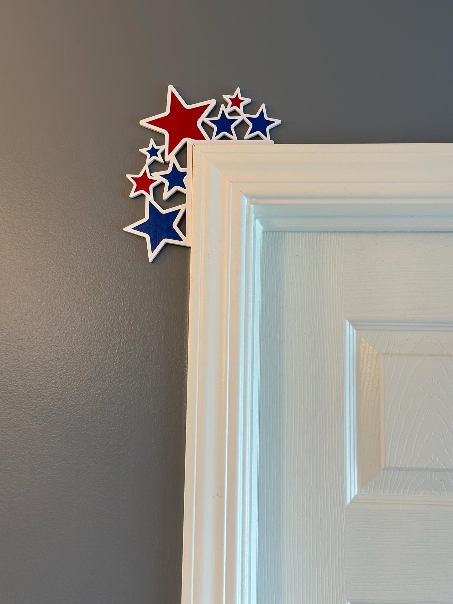 4th of July Door Corner Decorations: Patriotic Red, White & Blue