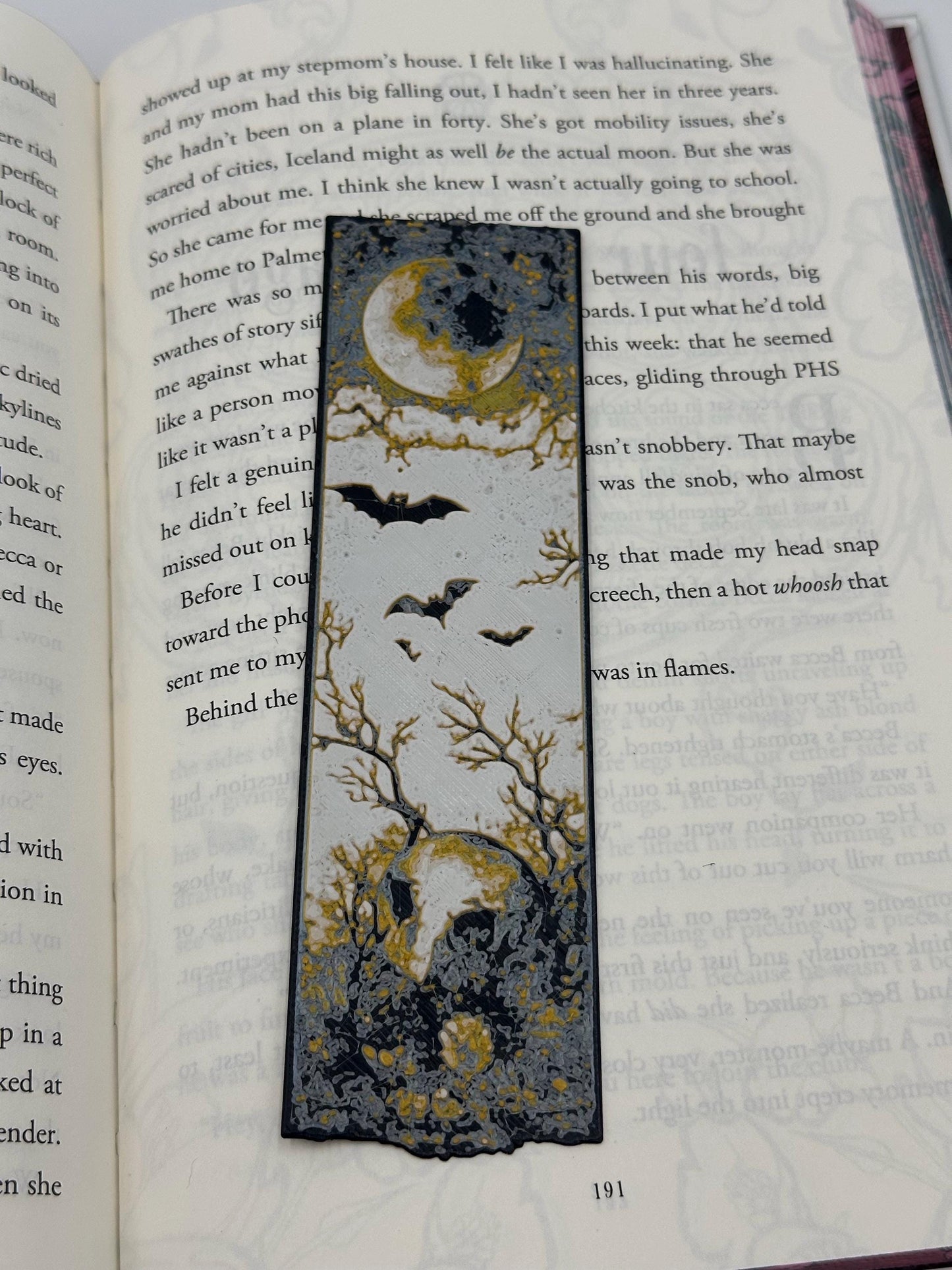 3D Printed Gothic Skull Bookmarks: Spooky Moon Design, Set of 3
