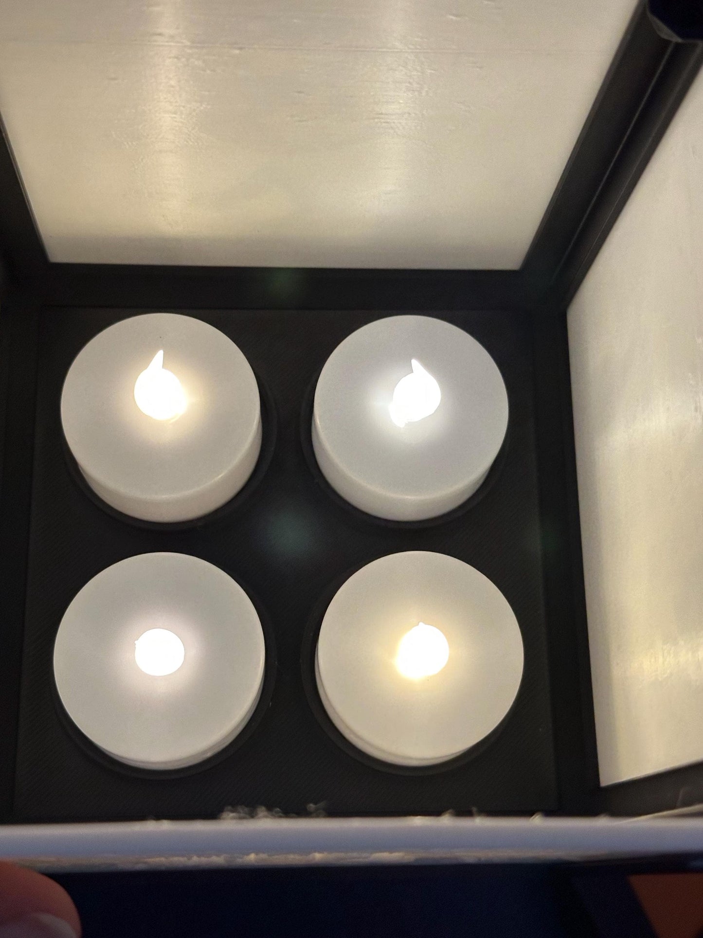Monochrome Halloween Lighted Cube: Spider Web & Haunted House Decor