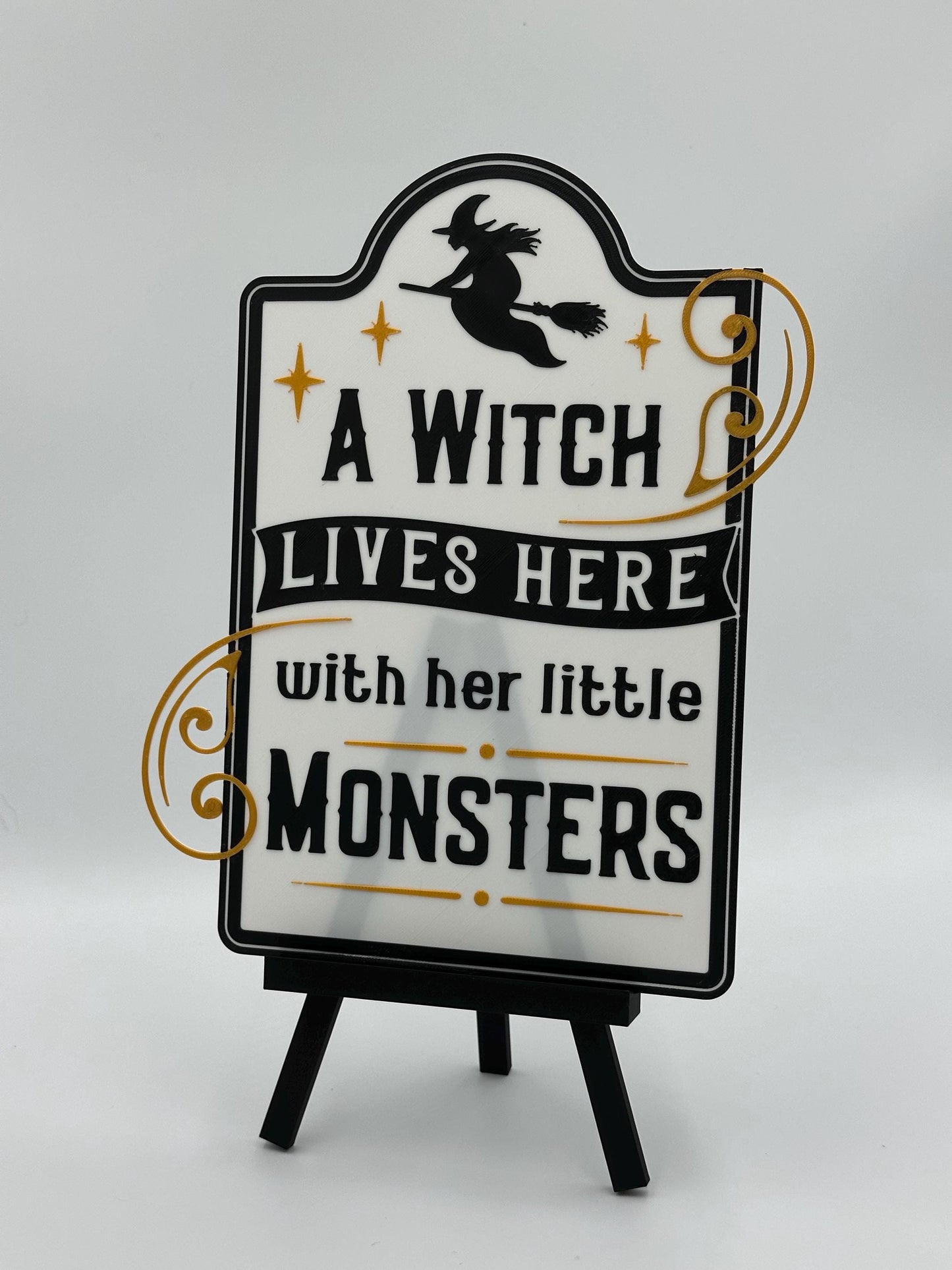 Funny Witch Lives Here Sign: Spooky Halloween Home Decor