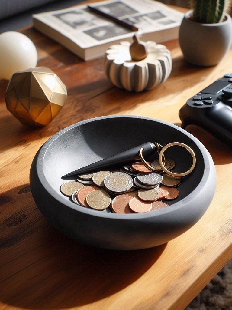 Catchall Bowl 3D Printed Bowl for Keys & Coins, Durable Minimalist Organizer, Desk/Entryway Storage Container