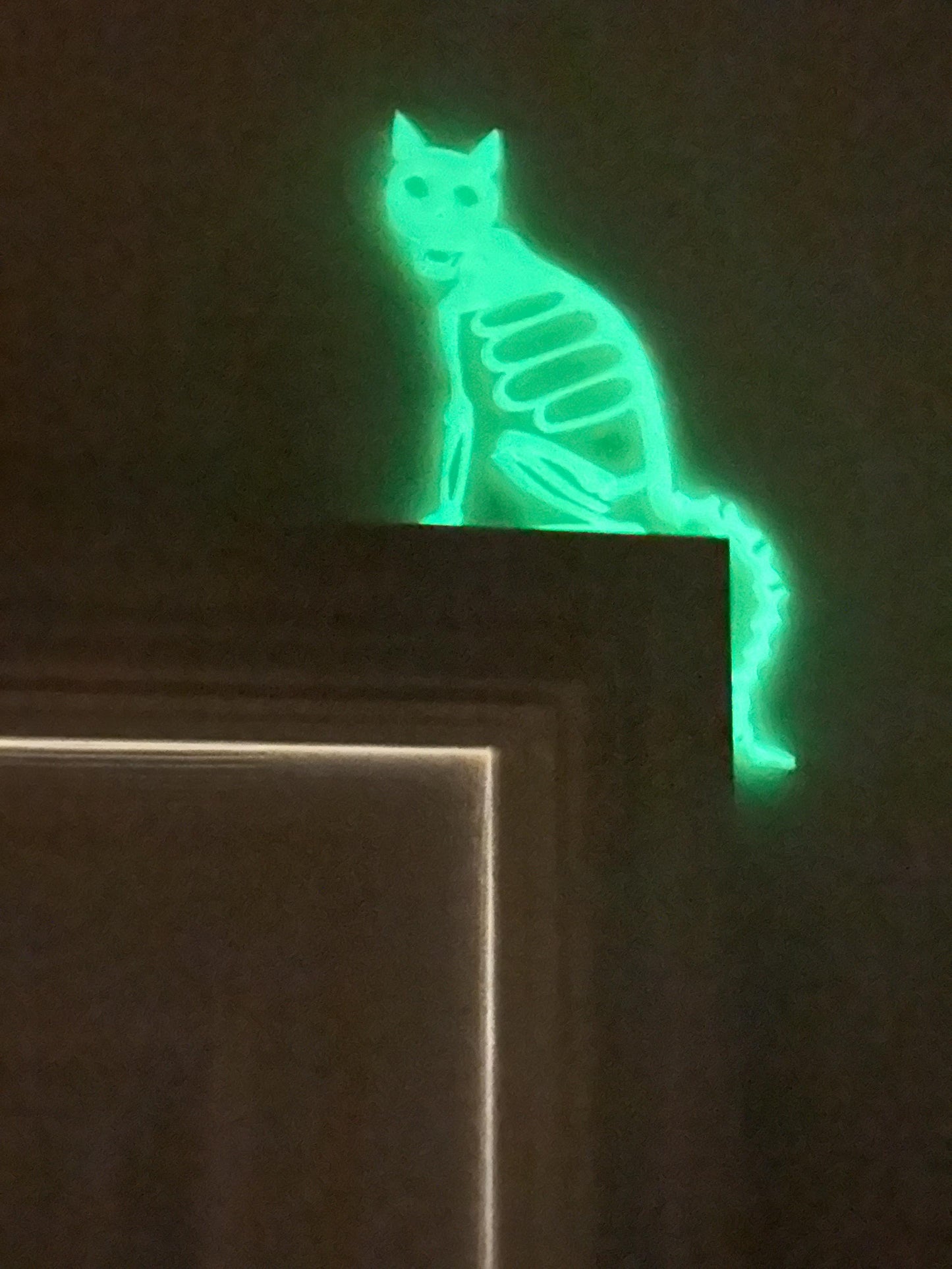 Skeleton Cat Door Corner Protector: Gothic Halloween Decor