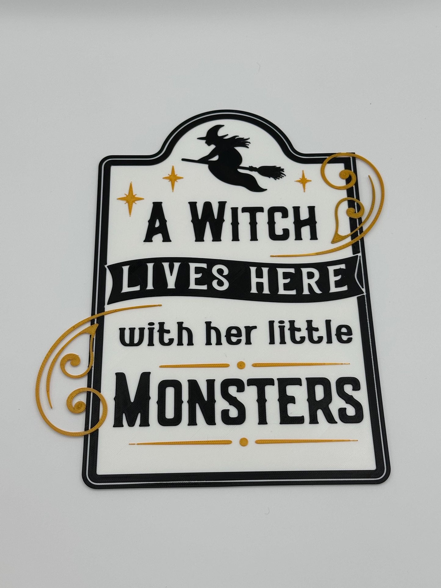 Funny Witch Lives Here Sign: Spooky Halloween Home Decor