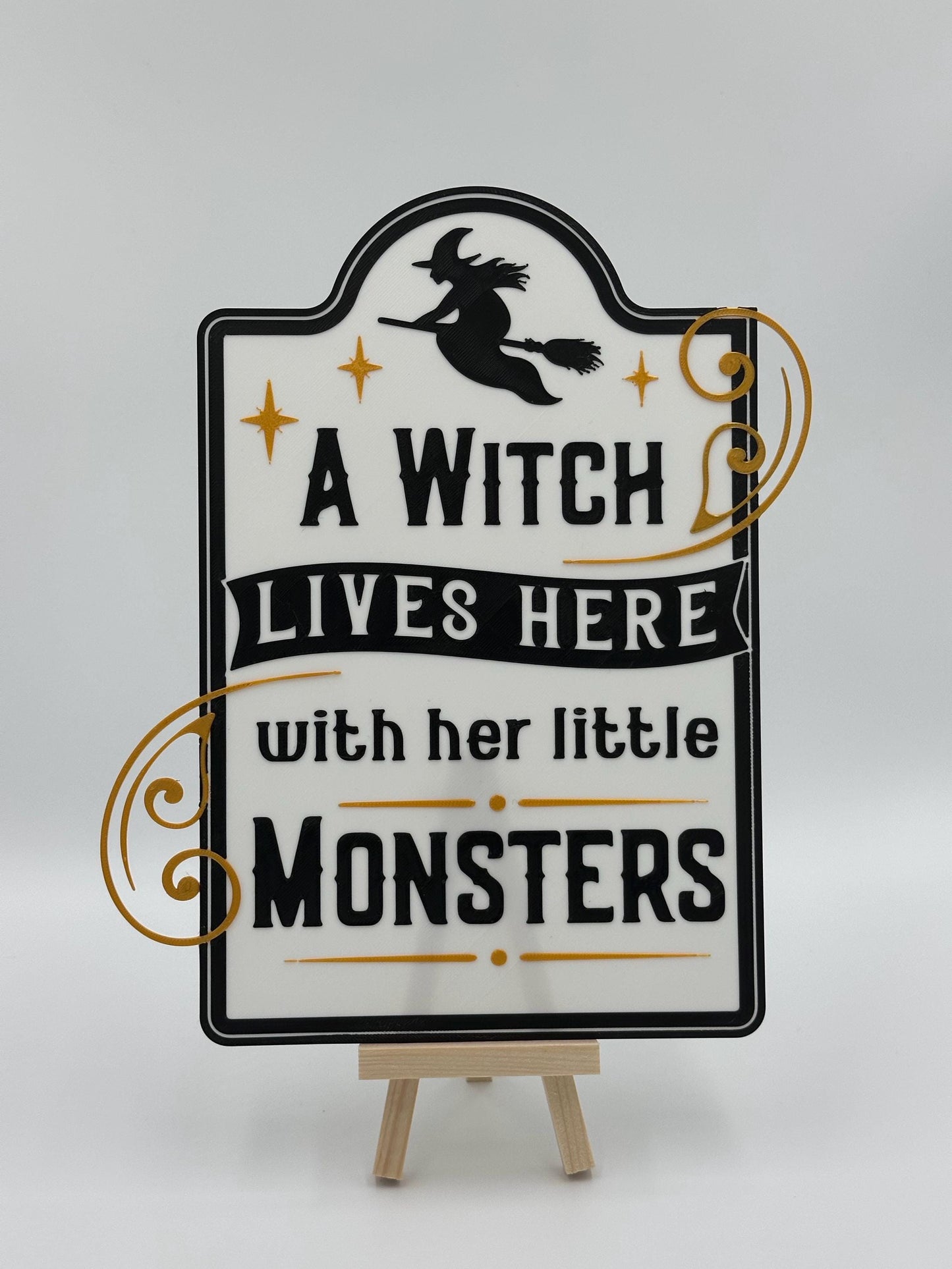 Funny Witch Lives Here Sign: Spooky Halloween Home Decor