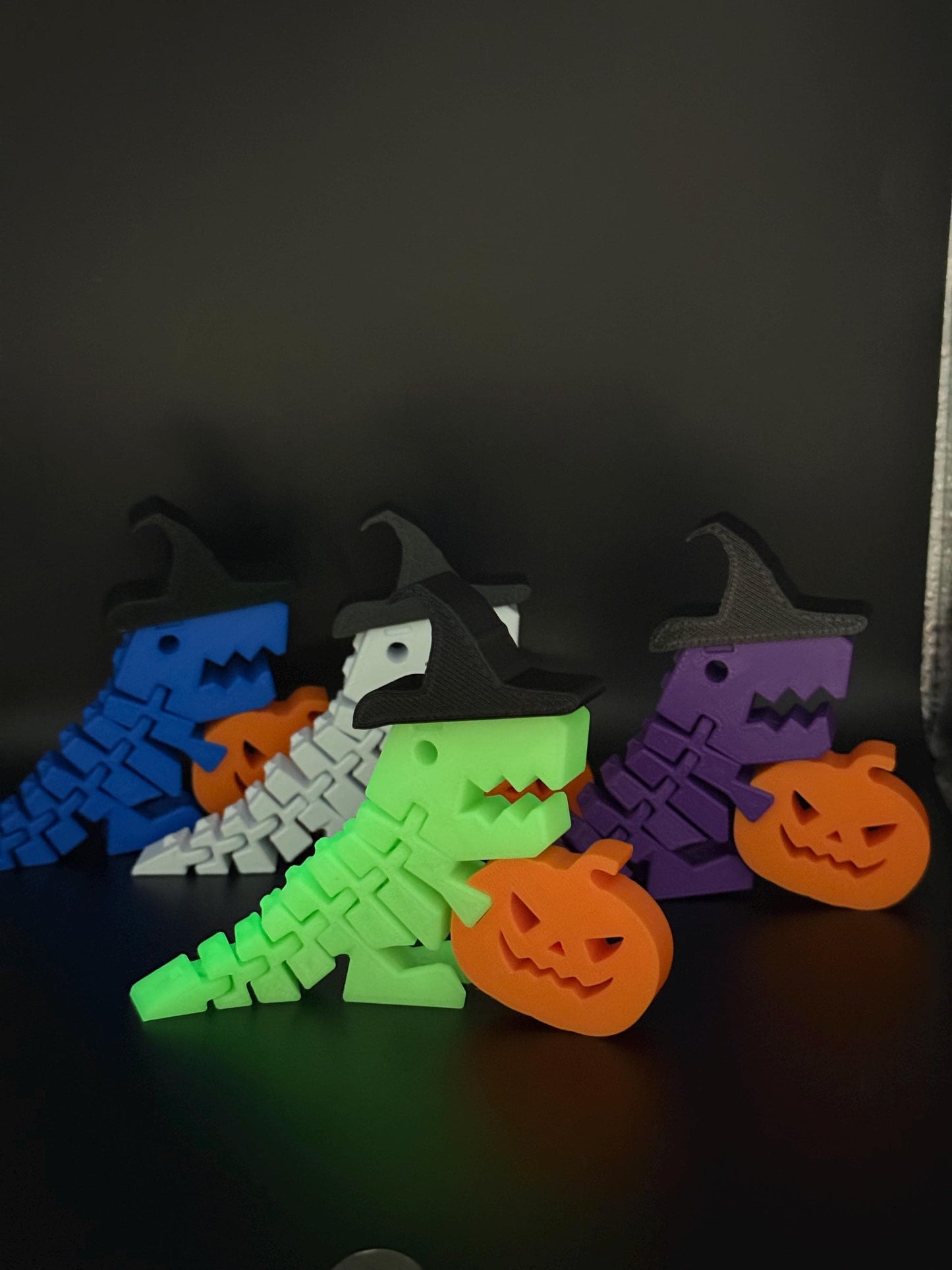 Halloween Witch Dinosaur Decor: Flexi Rexi Bookshelf Mantel Accent