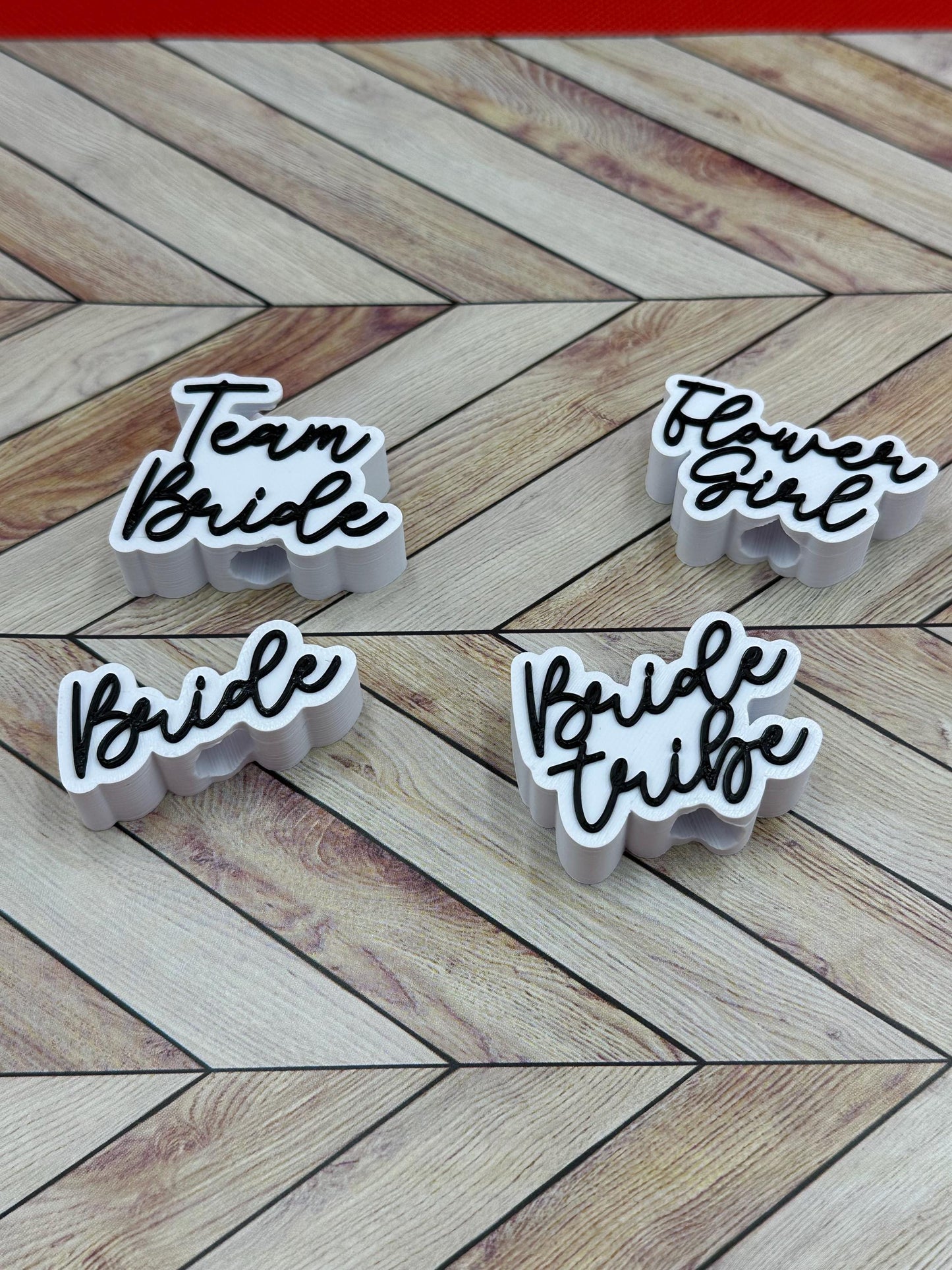 Bridal Party Straw Charm: Team Bride, Bride Tribe, Flower Girl