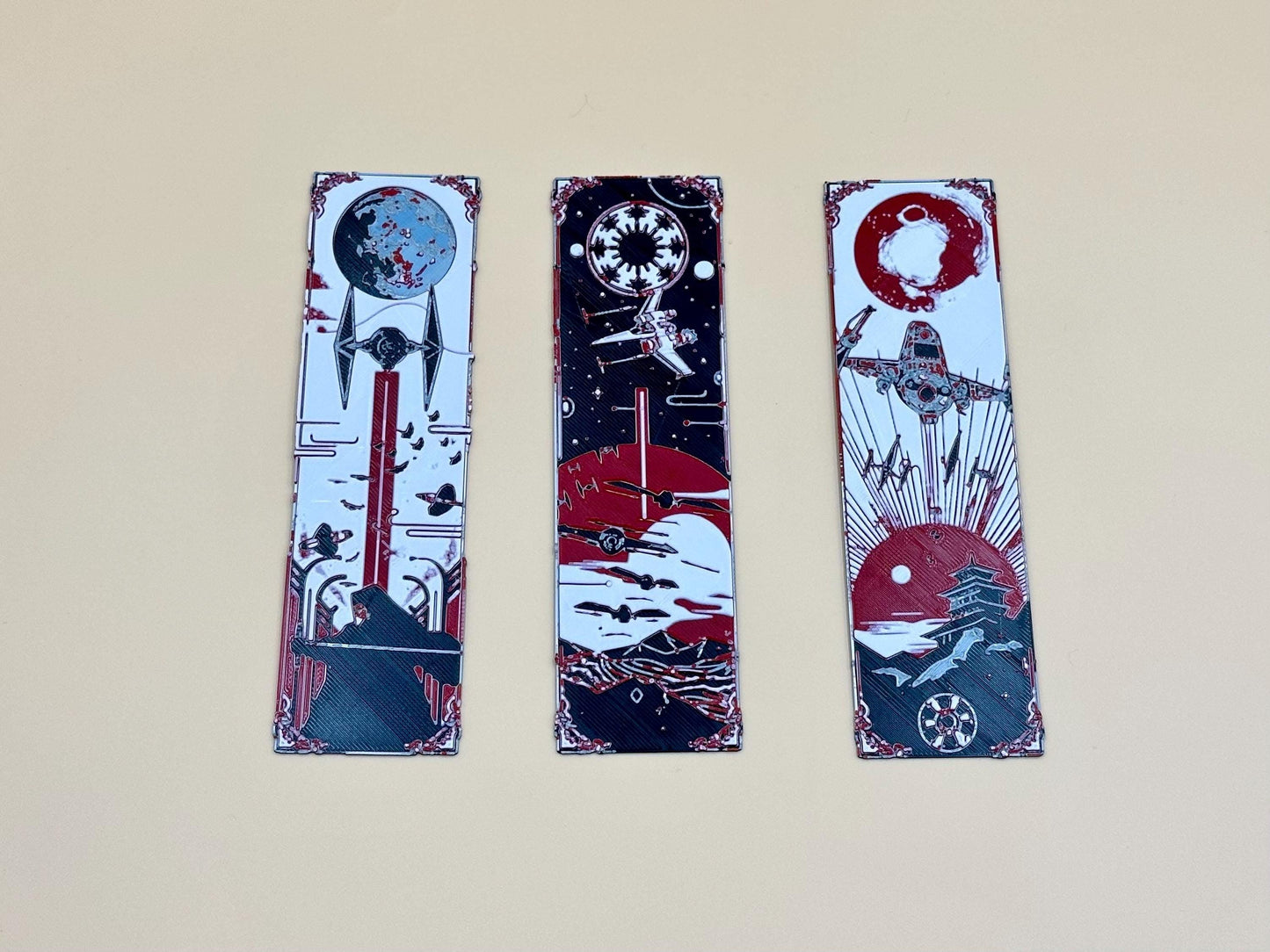Sci-Fi Bookmarks Set of 3, 3D Printed Gifts for Book Lovers, Geeky Reading Accessories