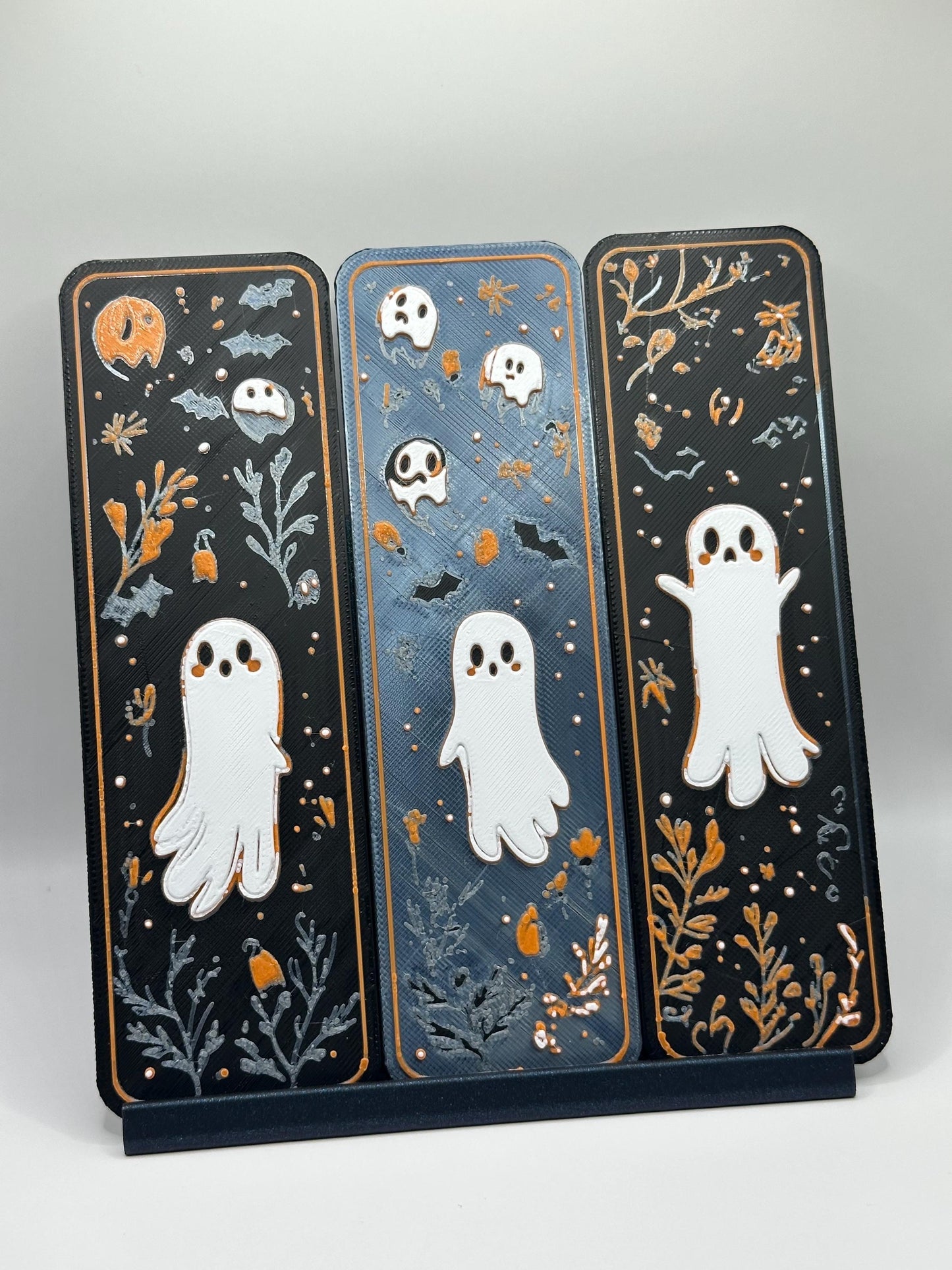 3D Printed Ghost Bookmarks: Spooky Gothic Book Accessories, Set of 3