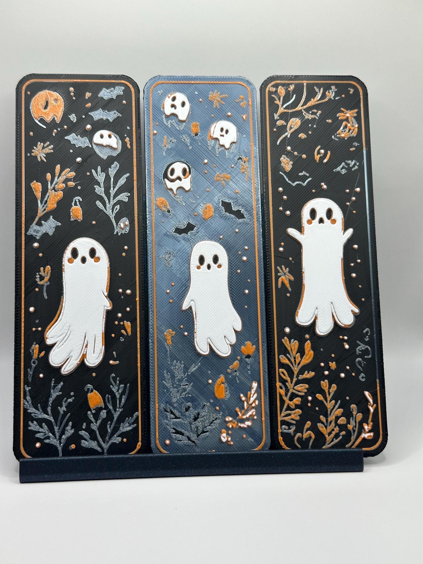 3D Printed Ghost Bookmarks: Spooky Gothic Book Accessories, Set of 3