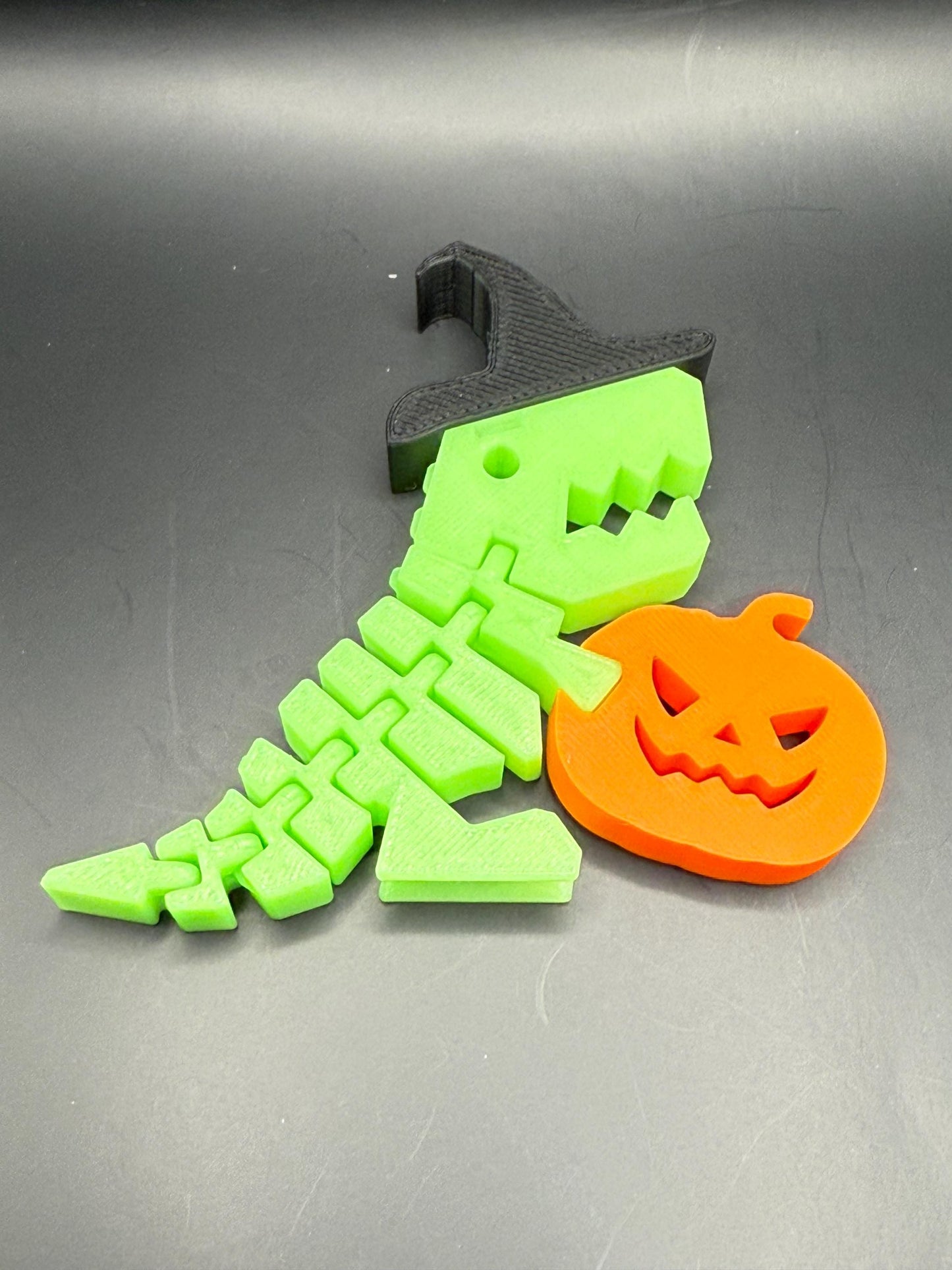 Halloween Witch Dinosaur Decor: Flexi Rexi Bookshelf Mantel Accent