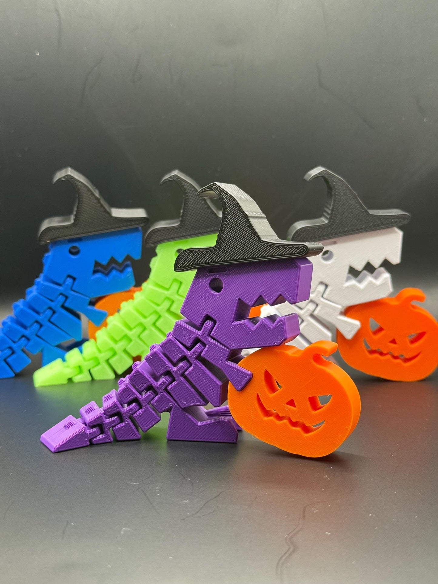 Halloween Witch Dinosaur Decor: Flexi Rexi Bookshelf Mantel Accent