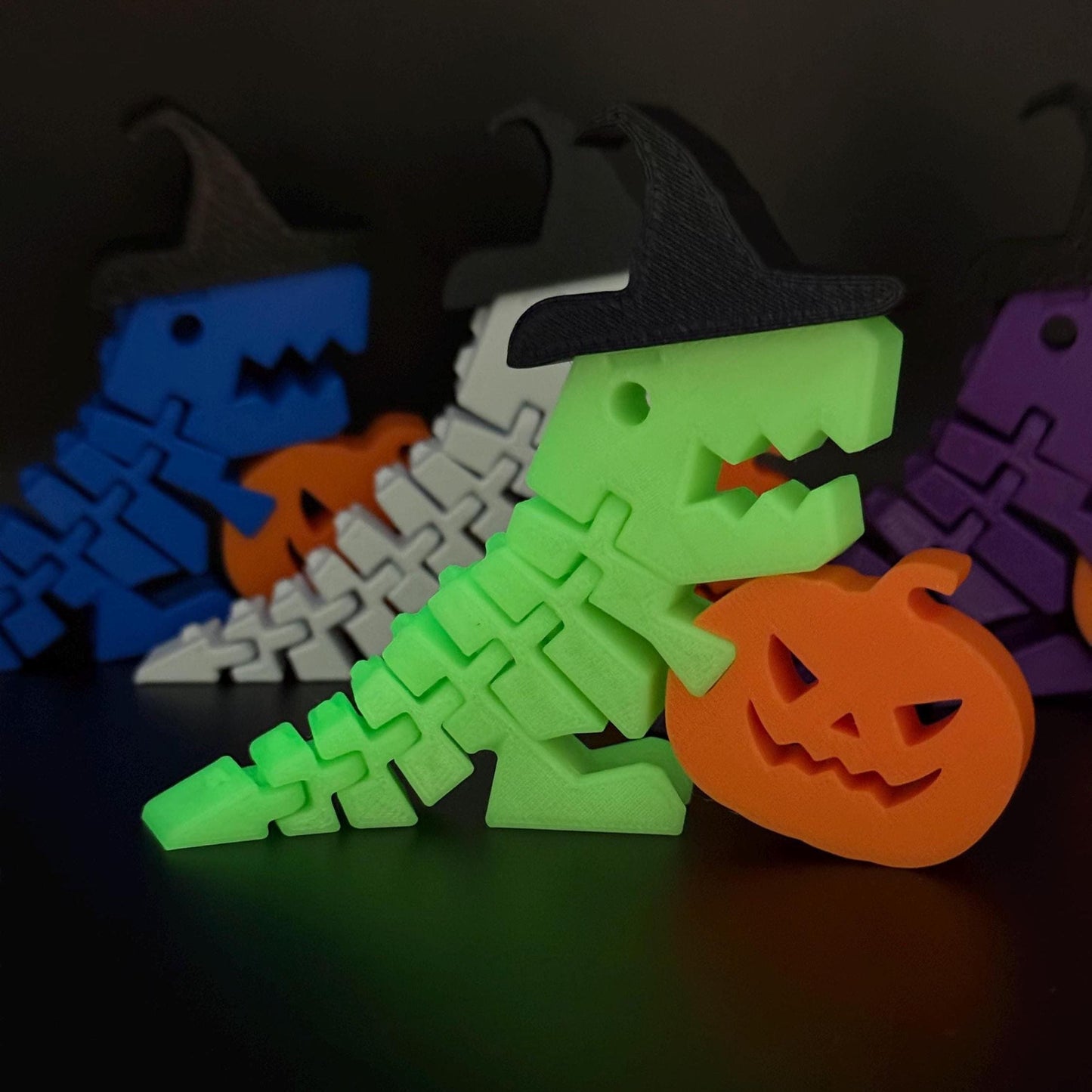 Halloween Witch Dinosaur Decor: Flexi Rexi Bookshelf Mantel Accent
