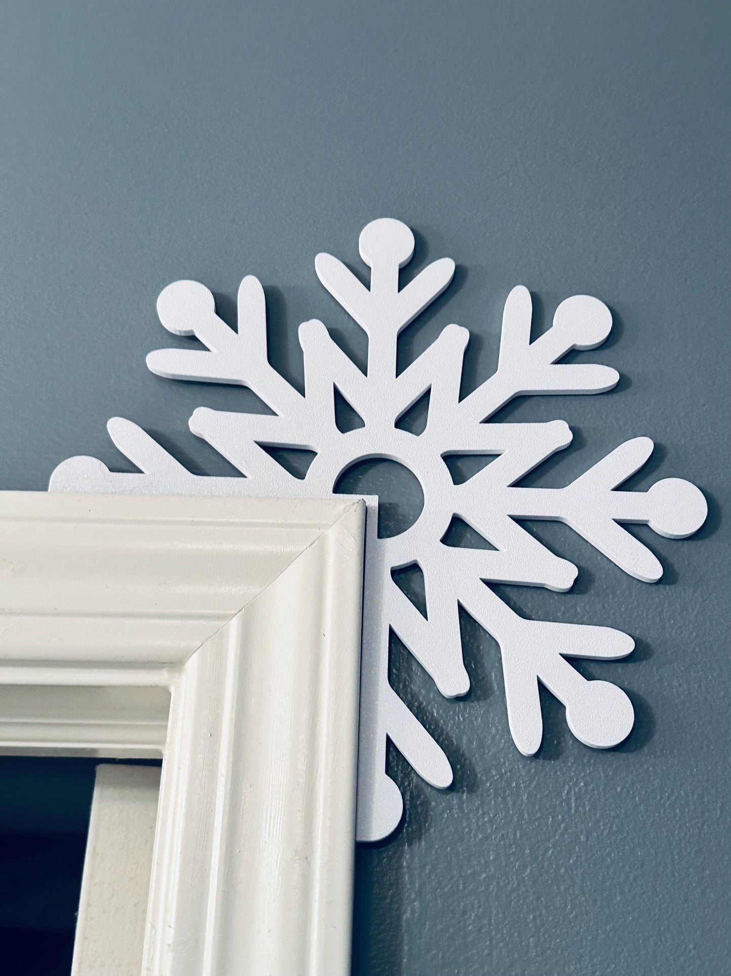 Winter Wonderland Decorative Accent - Chic Handmade Snowflake for Door Corner