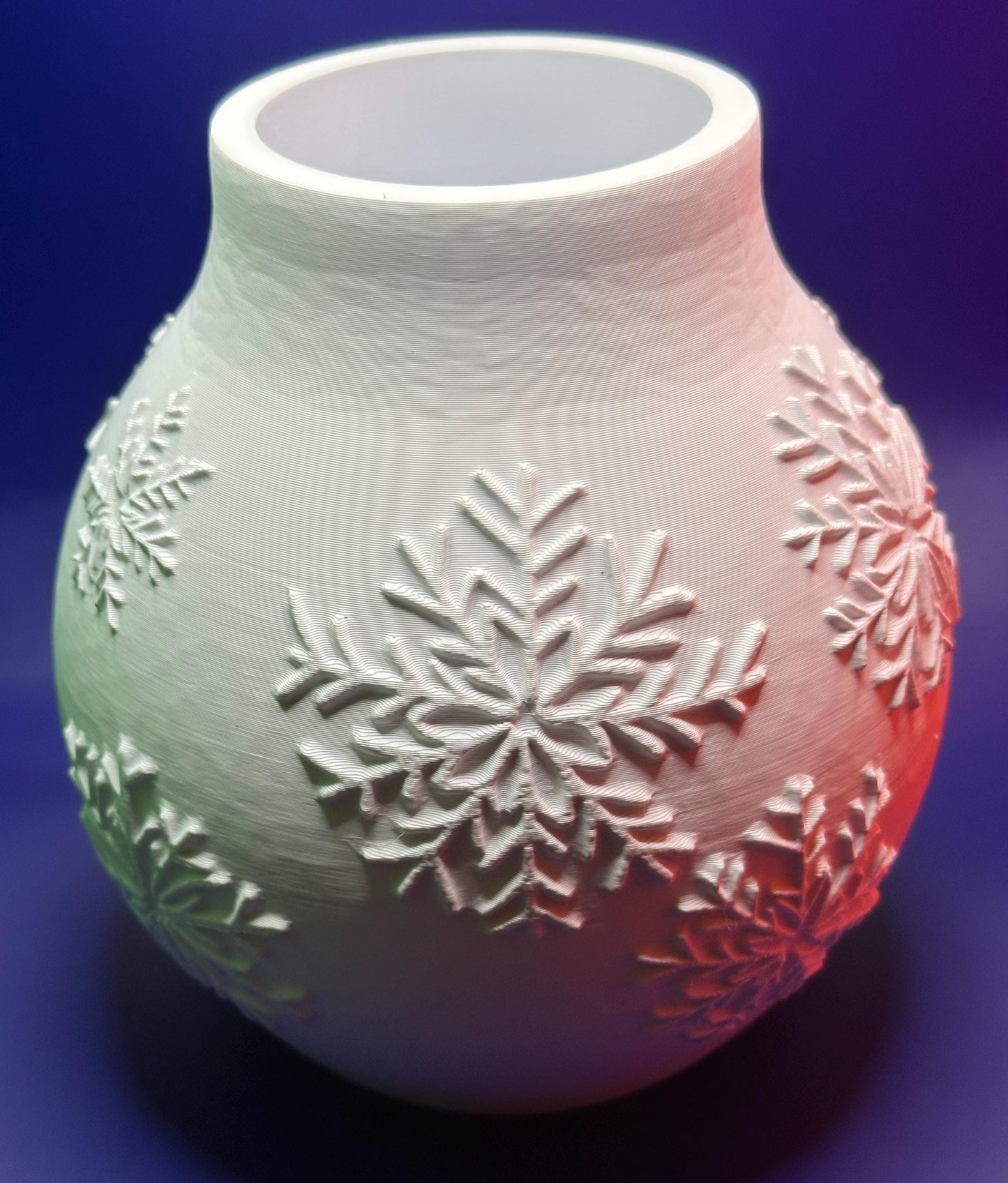 Festive Snowflake Vase - 3D Printed Home Decor