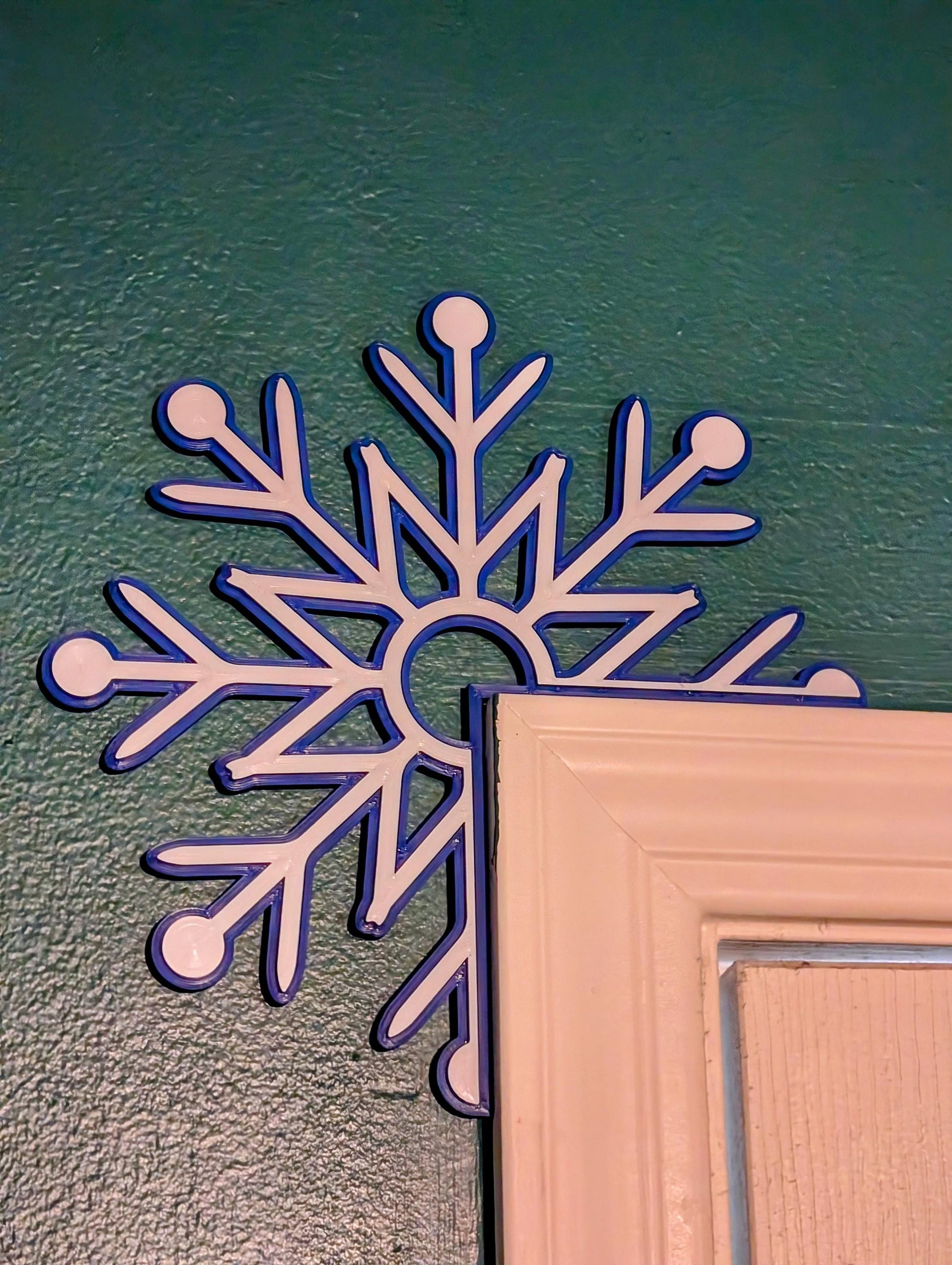 Winter Wonderland Decorative Accent - Chic Handmade Snowflake for Door Corner