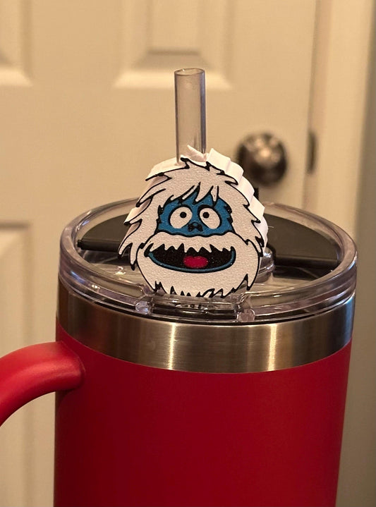 Abominable Snowman Tumbler Straw Slide, Topper, Charm