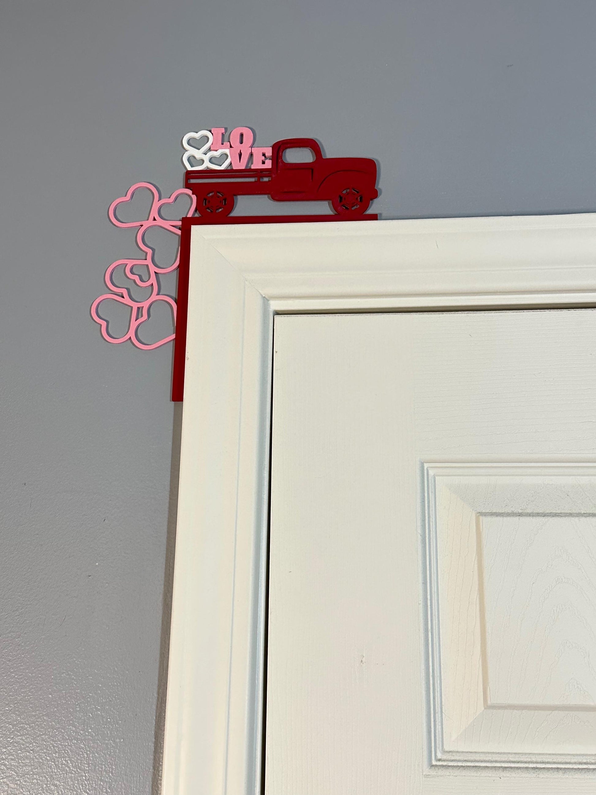 Spread Love in Style - Vintage Red Truck Valentine's Door Corner Decor: Love & Hearts