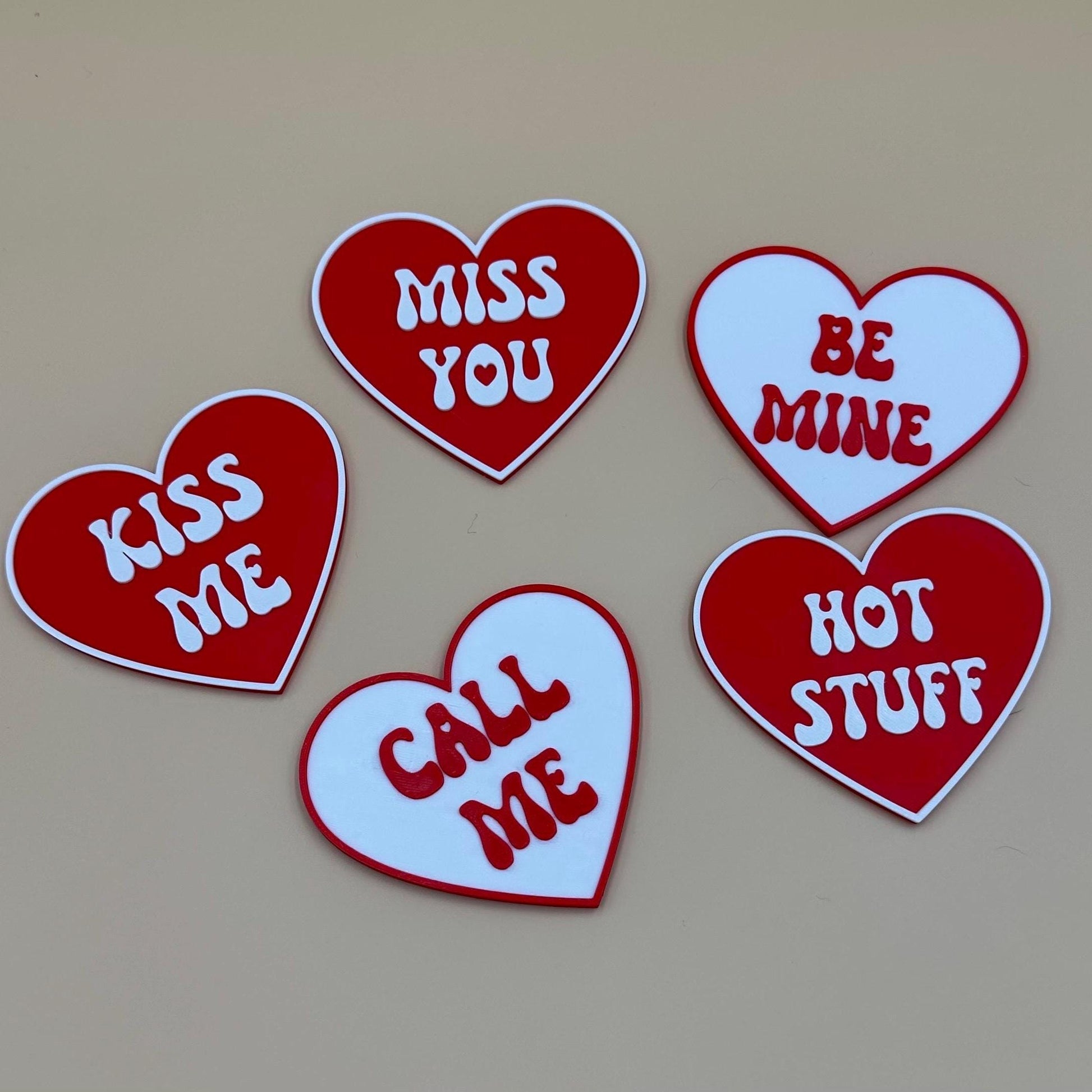 Sweet Love Notes: Mix-n-Match Valentine's Coasters - Set of 4 with Holder