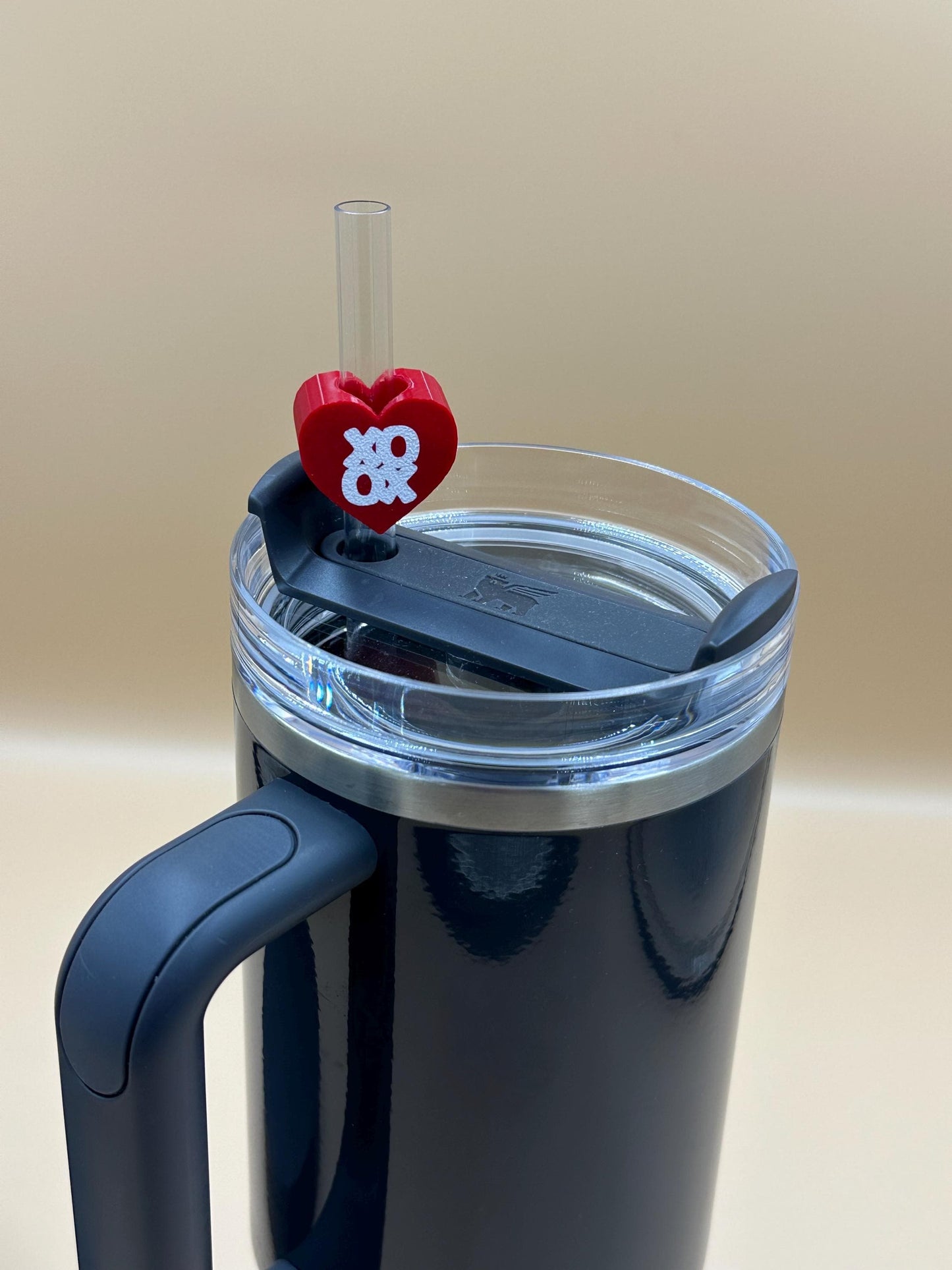 Valentine Hearts, Set of 2, Tumbler Straw Slides/Charm/Topper