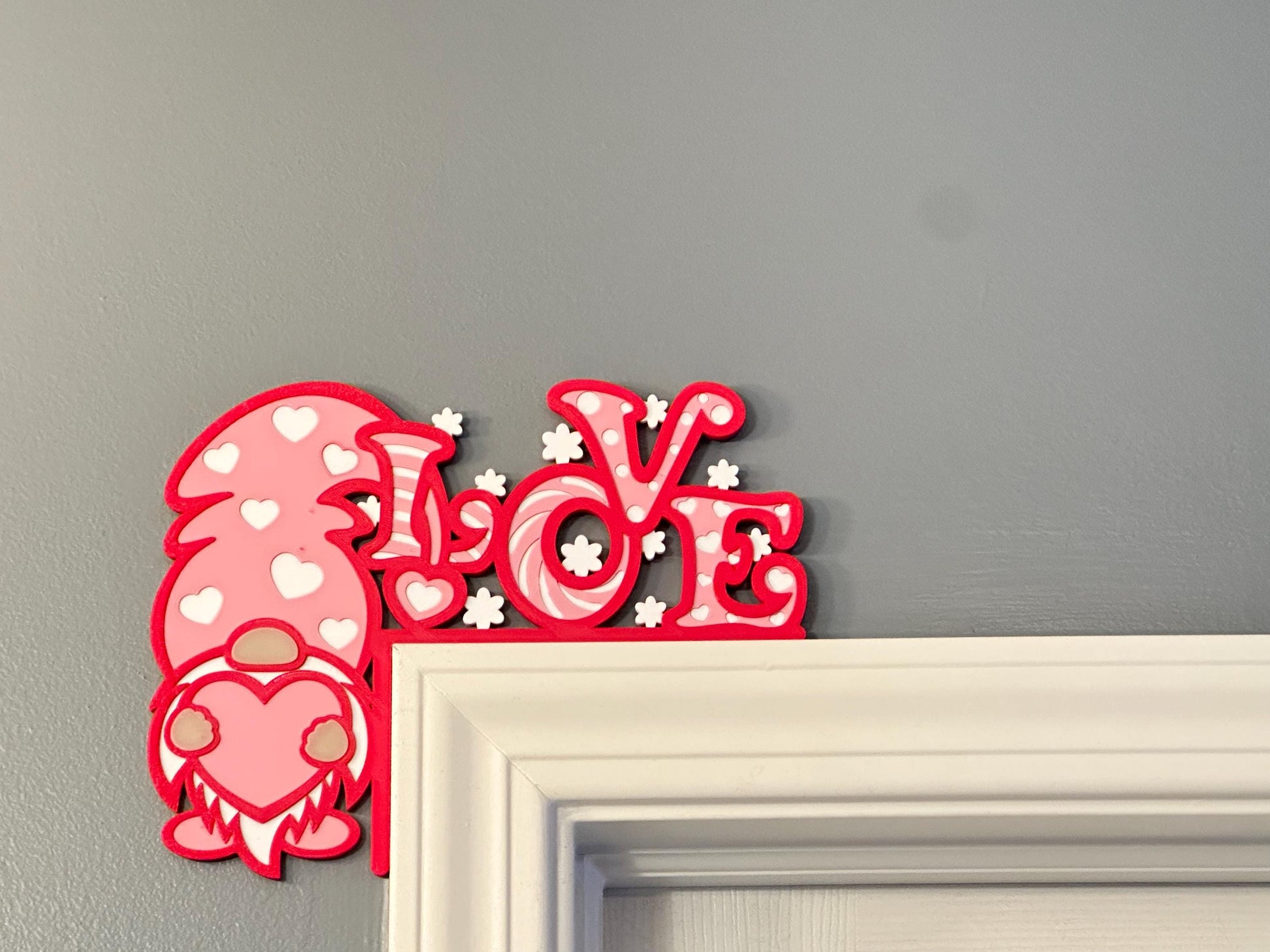 Heartfelt Valentine LOVE Gnome Door Corner Decor - Left Sided