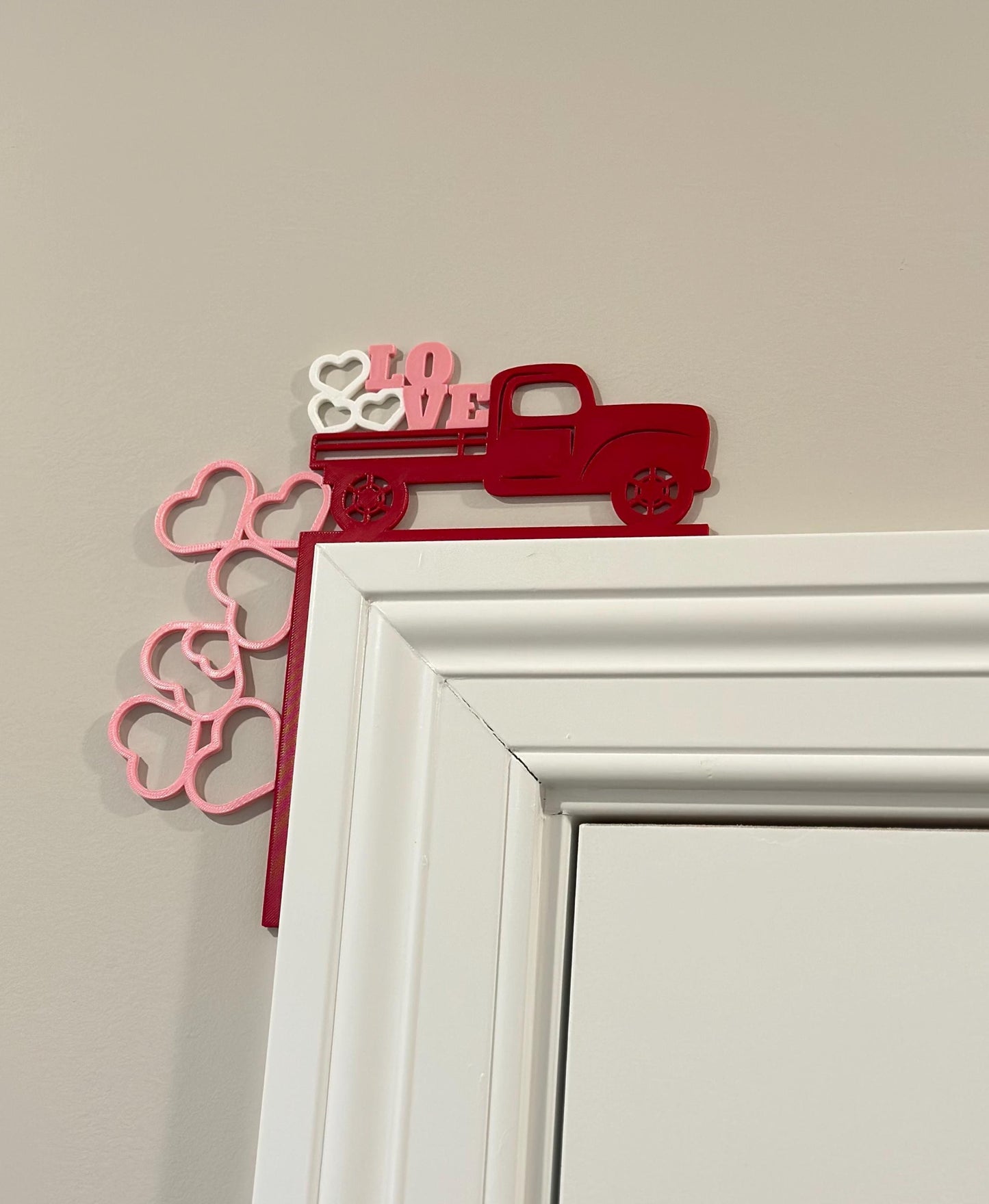 Spread Love in Style - Vintage Red Truck Valentine's Door Corner Decor: Love & Hearts