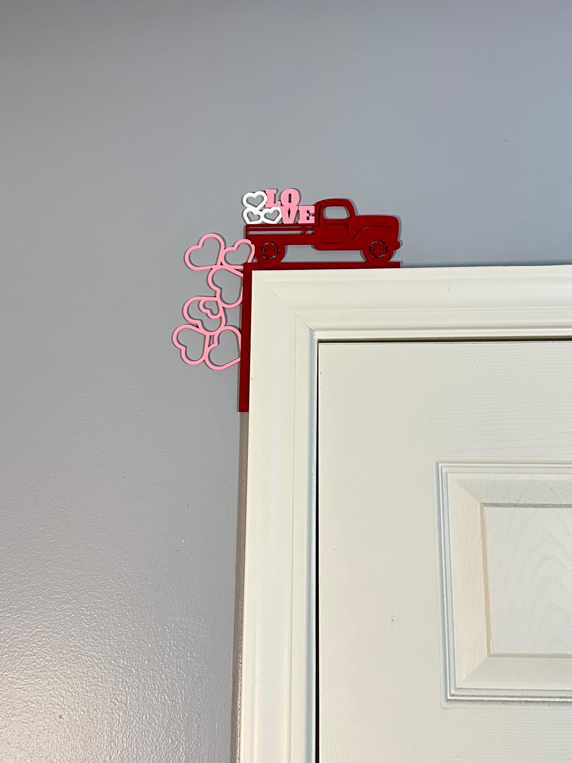 Spread Love in Style - Vintage Red Truck Valentine's Door Corner Decor: Love & Hearts