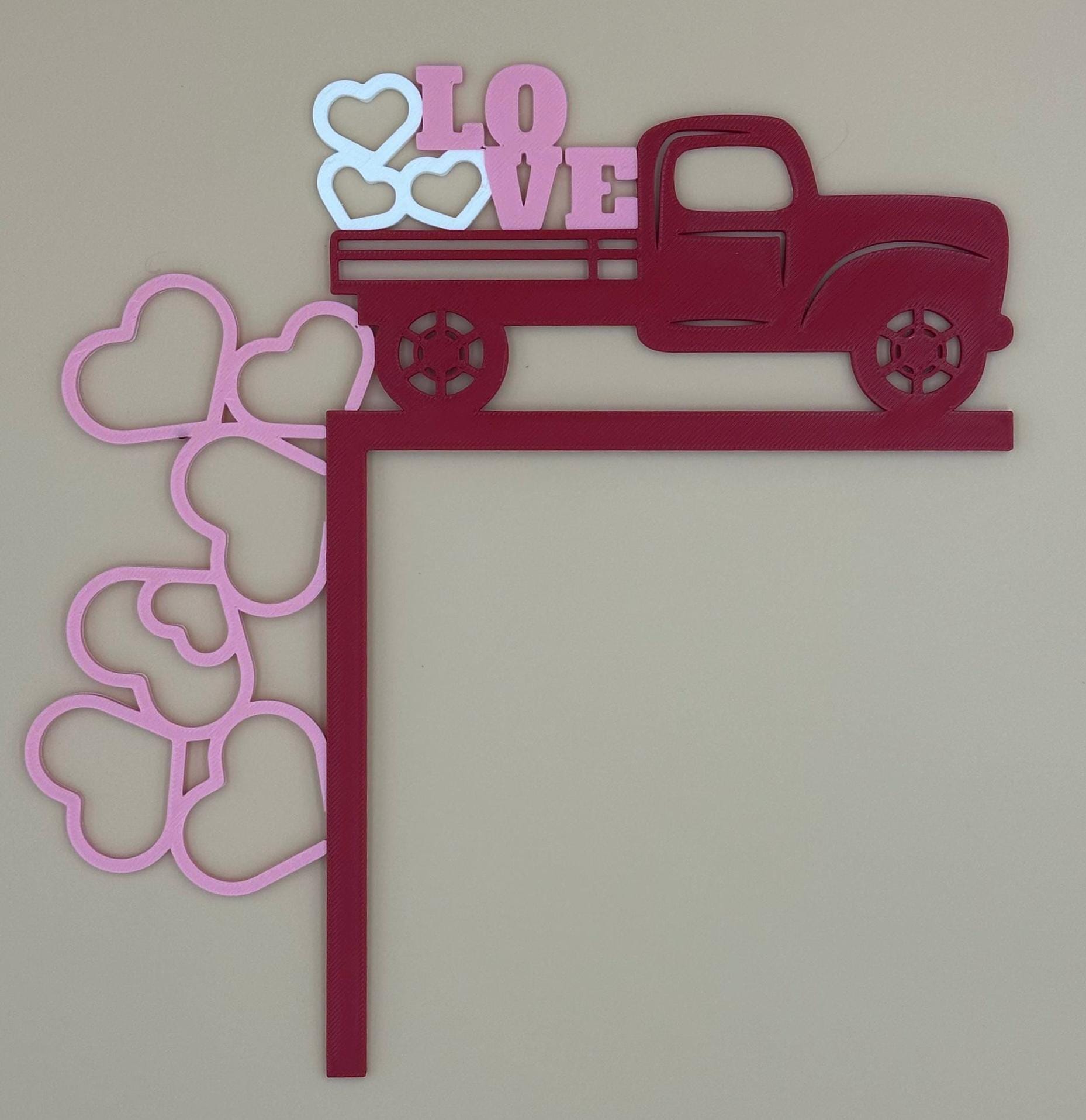 Spread Love in Style - Vintage Red Truck Valentine's Door Corner Decor: Love & Hearts