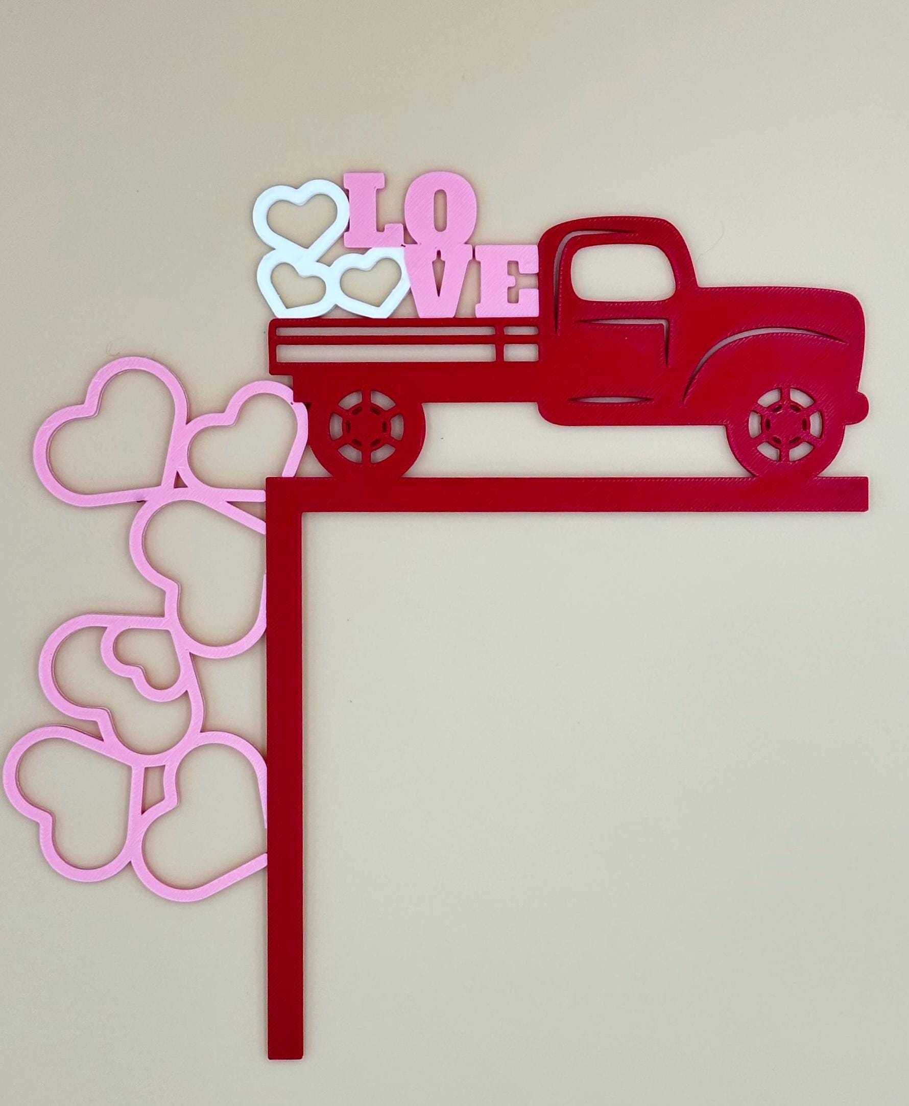 Spread Love in Style - Vintage Red Truck Valentine's Door Corner Decor: Love & Hearts