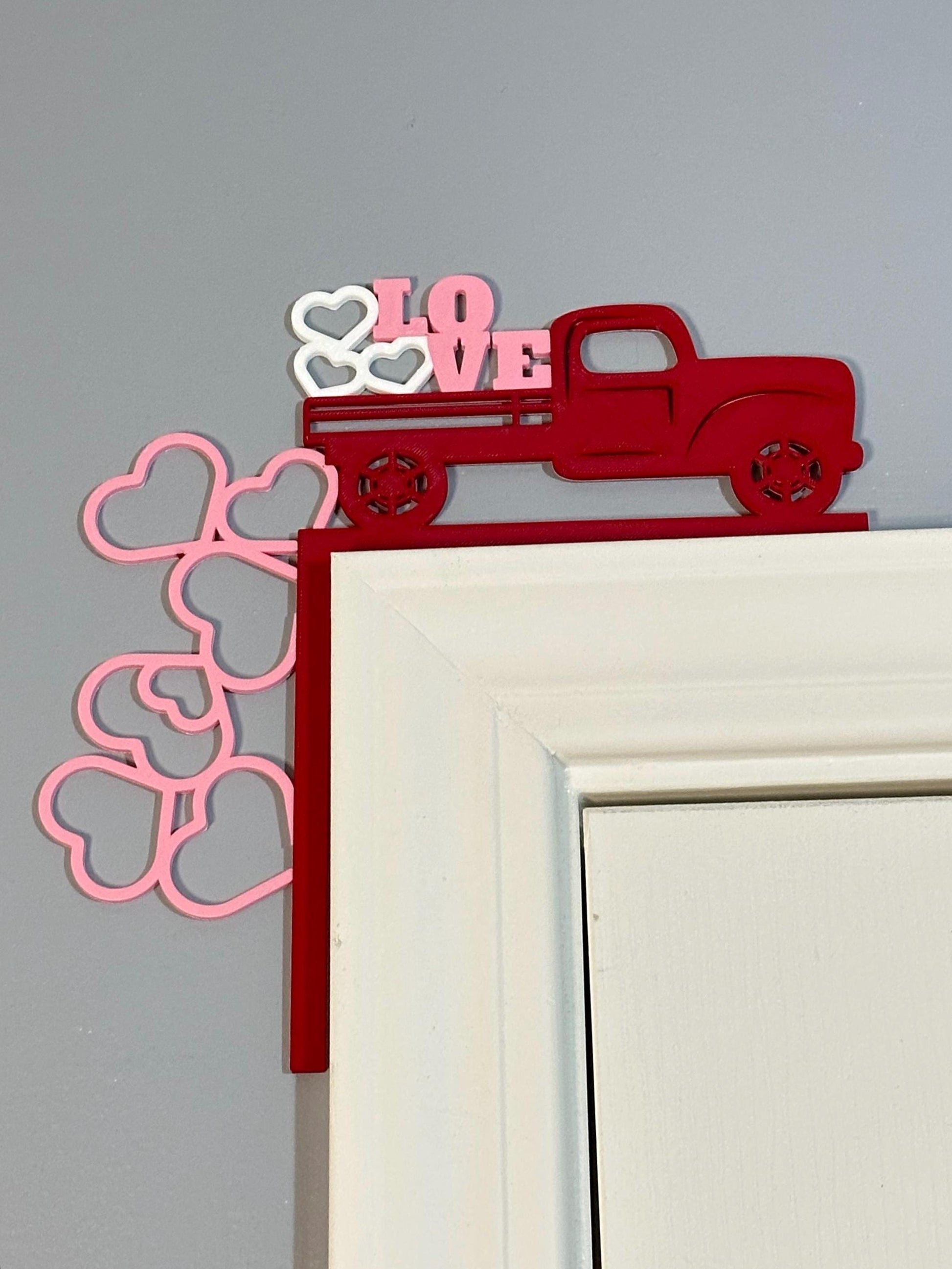 Spread Love in Style - Vintage Red Truck Valentine's Door Corner Decor: Love & Hearts