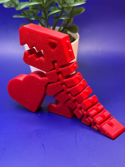 Adorable Dinosaur Desk Decor Holding Heart - Fun Toy for Children set of 2