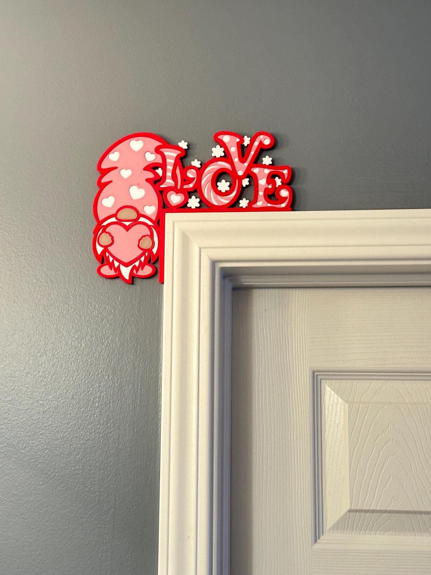 Heartfelt Valentine LOVE Gnome Door Corner Decor - Left Sided