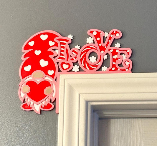 Heartfelt Valentine LOVE Gnome Door Corner Decor - Left Sided