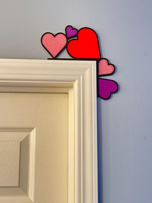 Whimsical Hearts Door Corner - Love-filled Wall Décor