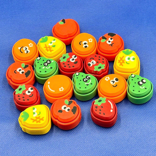 Colorful Clicker Fruit Fidgets Keychain | 3D Printed Emoji Faces for Stress Relief & Fun Party Favors Gift Idea