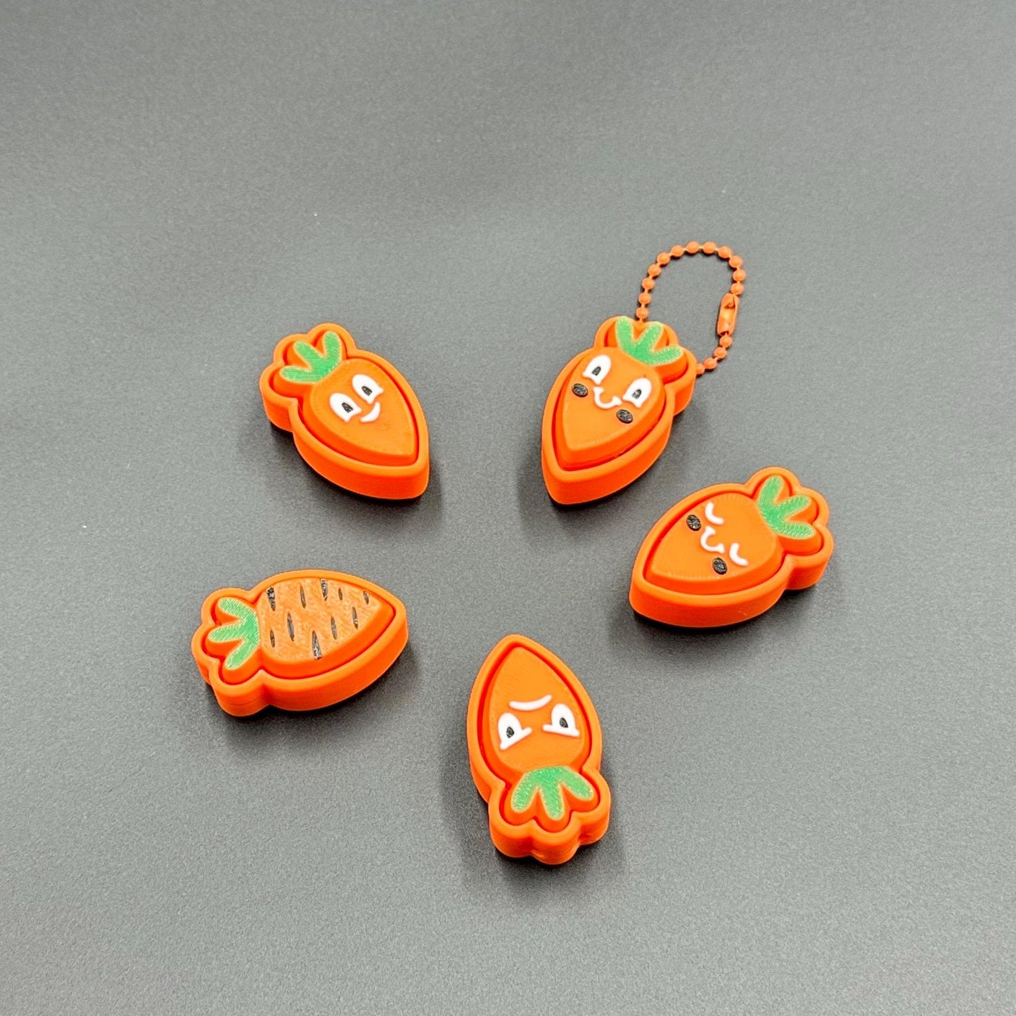 5 Pack Carrot Emoji Fidgets, Easter Clicker Toys for Stress Relief/Fun, Cute Sensory Massage, Kids & Adults Gifts