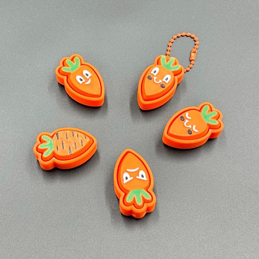 5 Pack Carrot Emoji Fidgets, Easter Clicker Toys for Stress Relief/Fun, Cute Sensory Massage, Kids & Adults Gifts