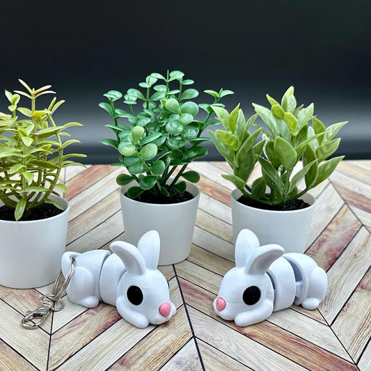 Adorable Bunny Rabbit Desk Toy/Articulating Keychain for Fun Moments