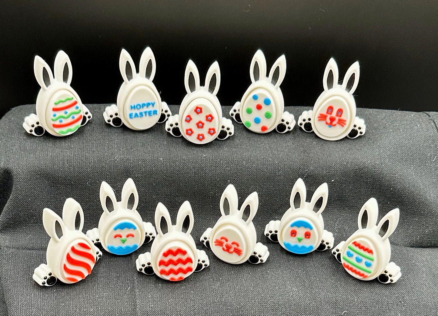 5 Pack Easter Bunny Clickers with Mystery Egg Design on Belly | Fun Spring Toy for Kids | Perfect Easter Basket Stuffers & Party Favors