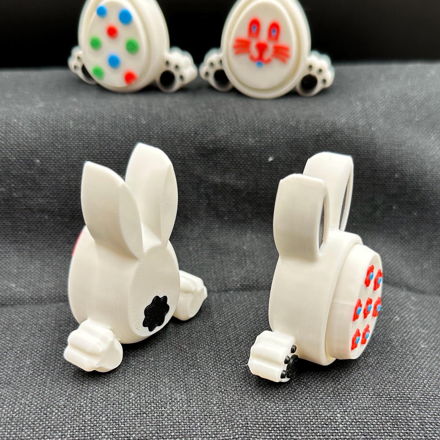 5 Pack Easter Bunny Clickers with Mystery Egg Design on Belly | Fun Spring Toy for Kids | Perfect Easter Basket Stuffers & Party Favors