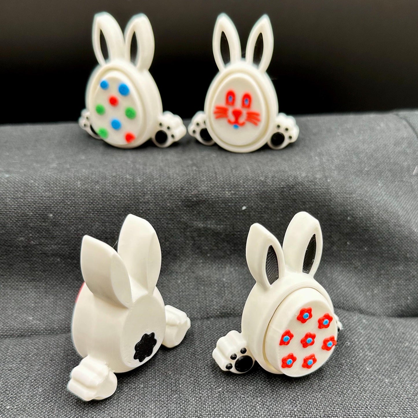 5 Pack Easter Bunny Clickers with Mystery Egg Design on Belly | Fun Spring Toy for Kids | Perfect Easter Basket Stuffers & Party Favors