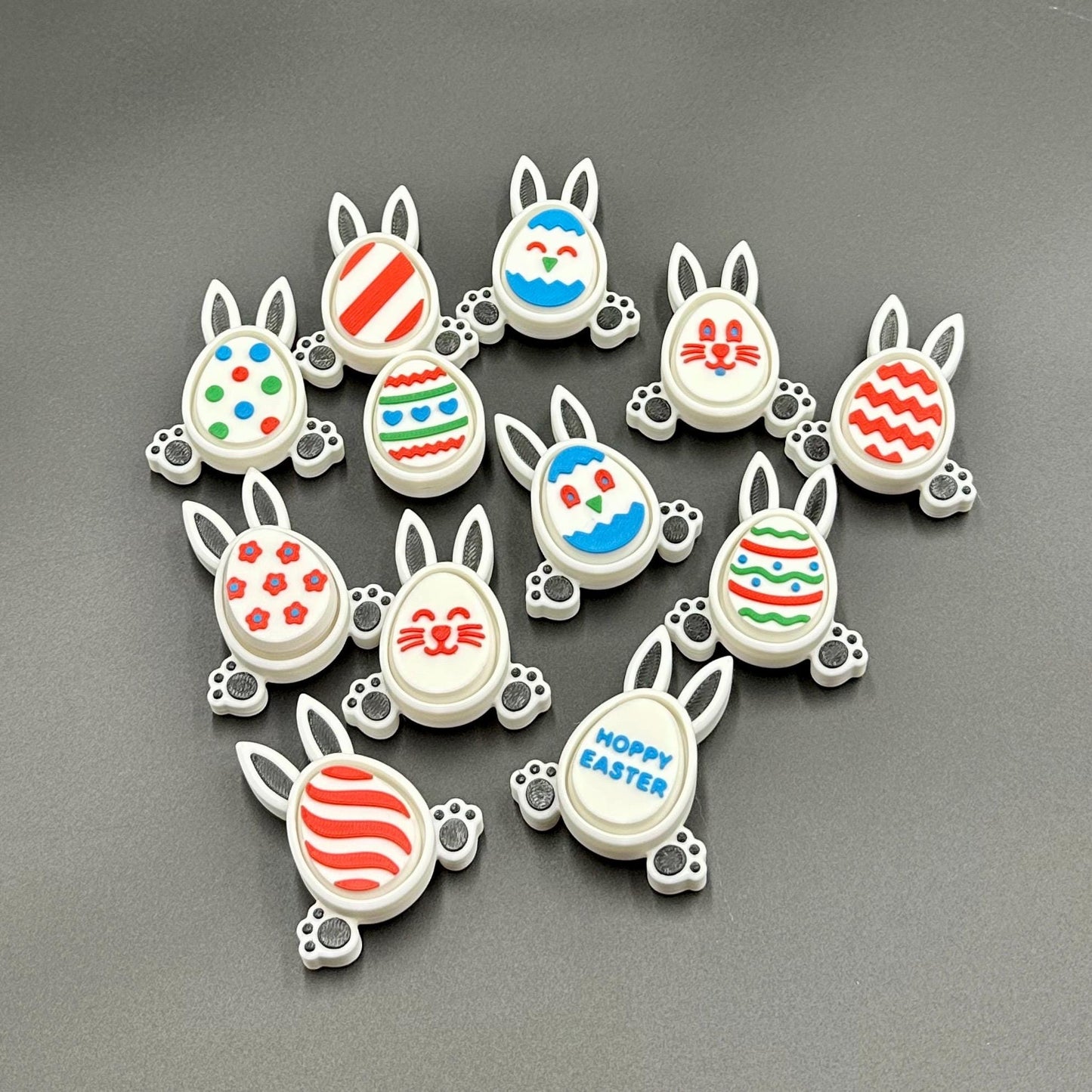 5 Pack Easter Bunny Clickers with Mystery Egg Design on Belly | Fun Spring Toy for Kids | Perfect Easter Basket Stuffers & Party Favors