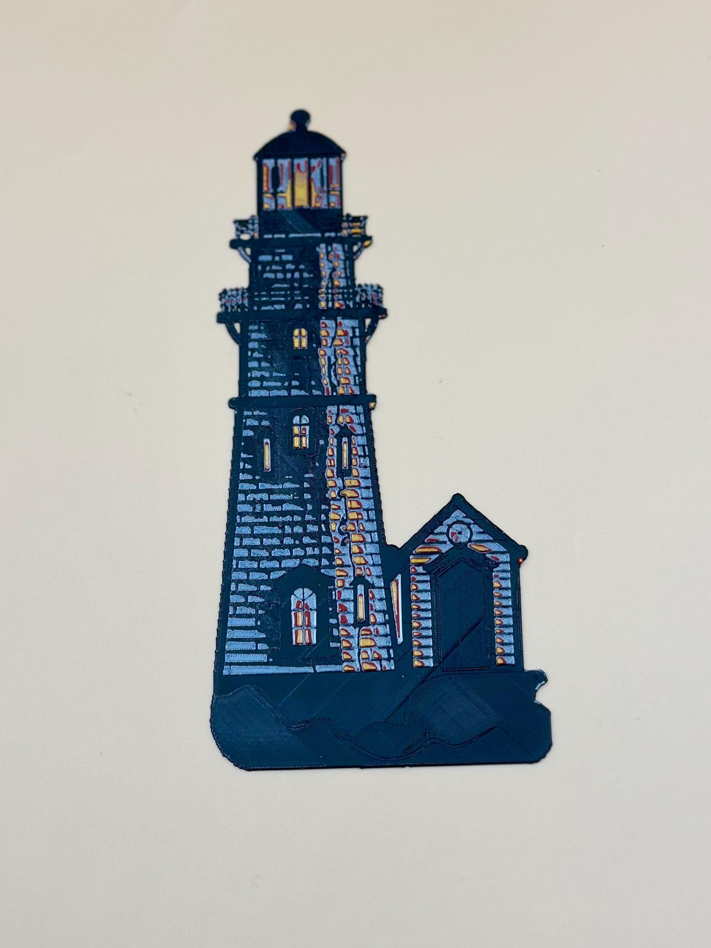 Lighthouse Cutout Bookmarks Set of 3, 3D Printed Unique Nautical Decor, Literary Gift Idea for Book Lovers