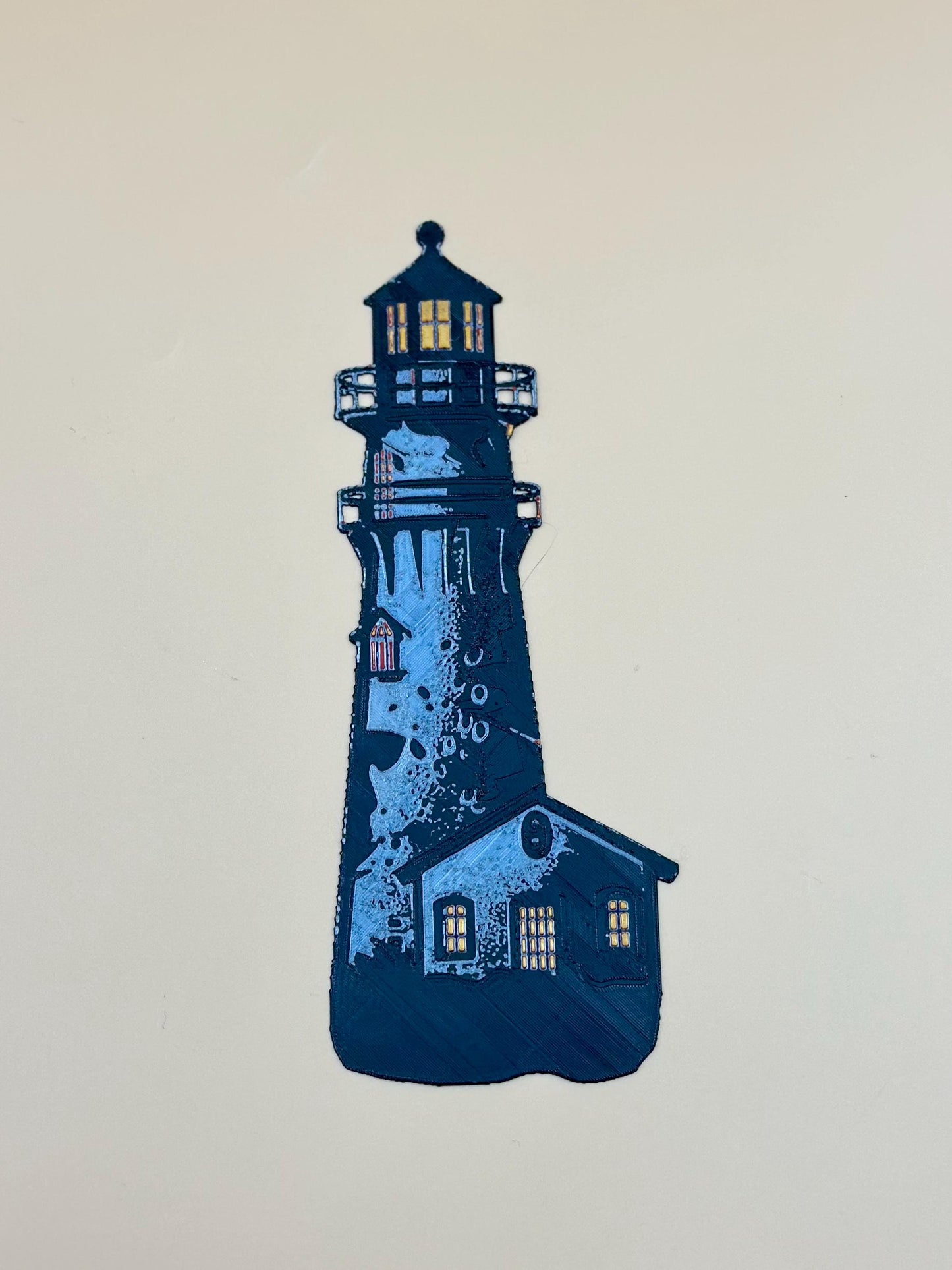 Lighthouse Cutout Bookmarks Set of 3, 3D Printed Unique Nautical Decor, Literary Gift Idea for Book Lovers
