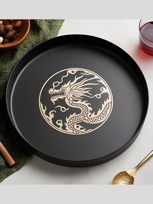 Catch All Tray Dragon Design with Copper Accents, Decorative Organizer for Keys, Jewelry & Desk, Unique Gift for Home or Office