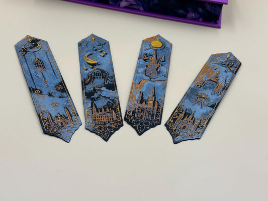 Magical Wizardry Bookmarks Set of 4 – 3D Printed Fantasy Novel Accessories, Perfect Gift for Book Lovers & Readers